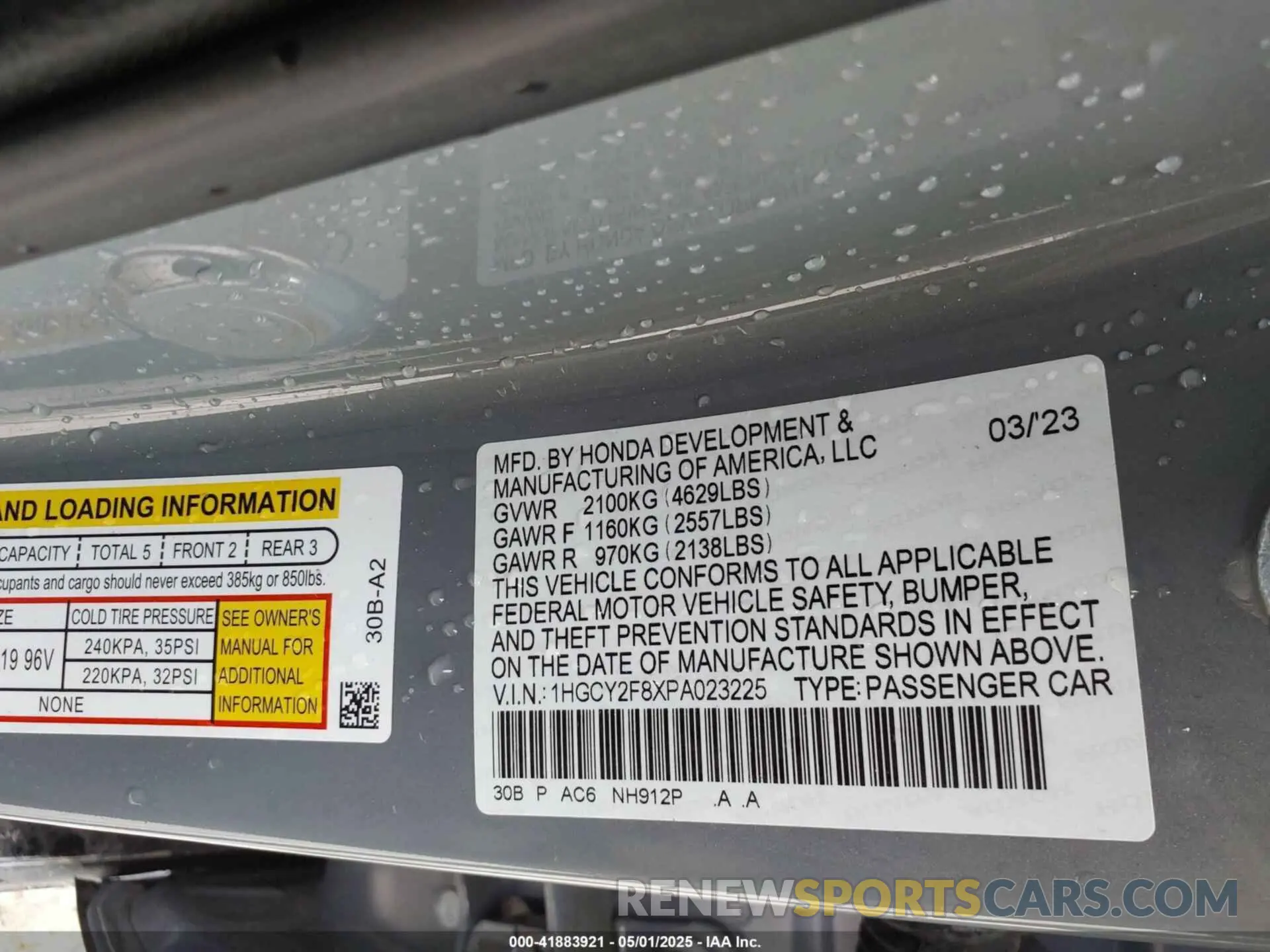 9 Фотография поврежденного автомобиля 1HGCY2F8XPA023225 HONDA ACCORD 2023