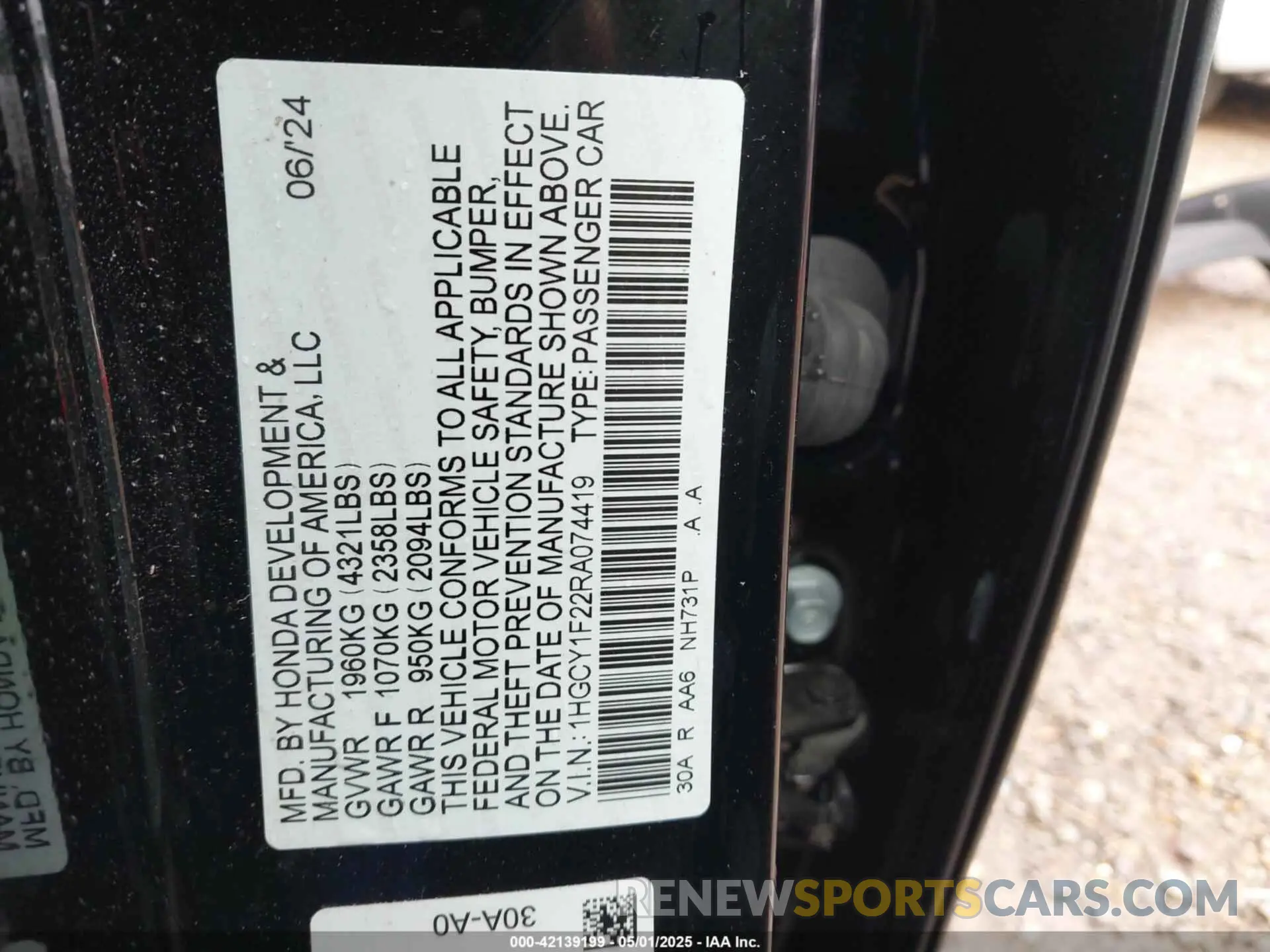 9 Фотография поврежденного автомобиля 1HGCY1F22RA074419 HONDA ACCORD 2024