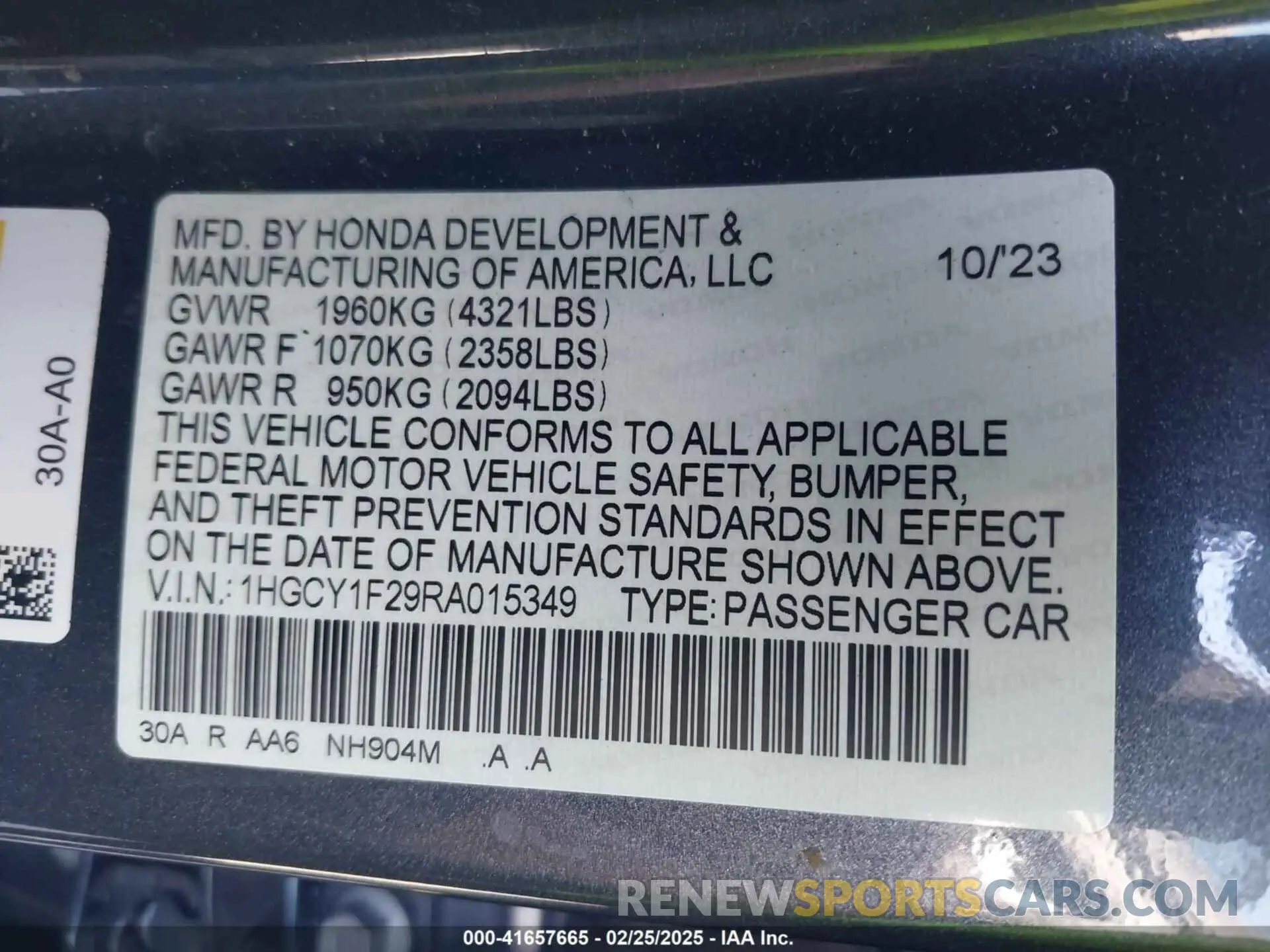 9 Фотография поврежденного автомобиля 1HGCY1F29RA015349 HONDA ACCORD 2024