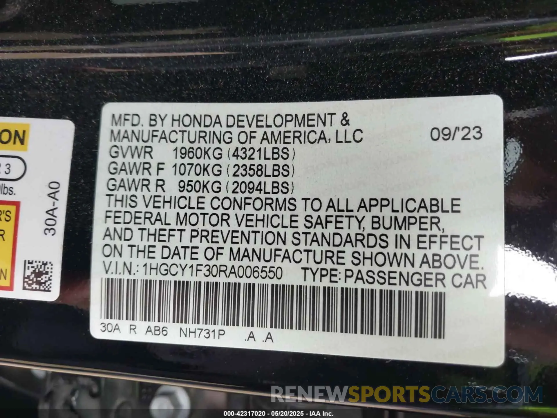 9 Фотография поврежденного автомобиля 1HGCY1F30RA006550 HONDA ACCORD 2024