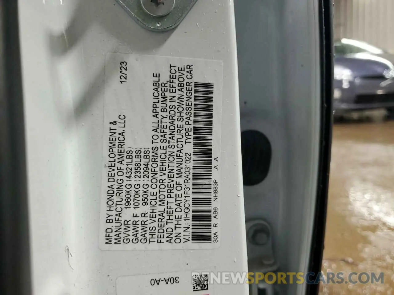12 Фотография поврежденного автомобиля 1HGCY1F31RA031022 HONDA ACCORD 2024