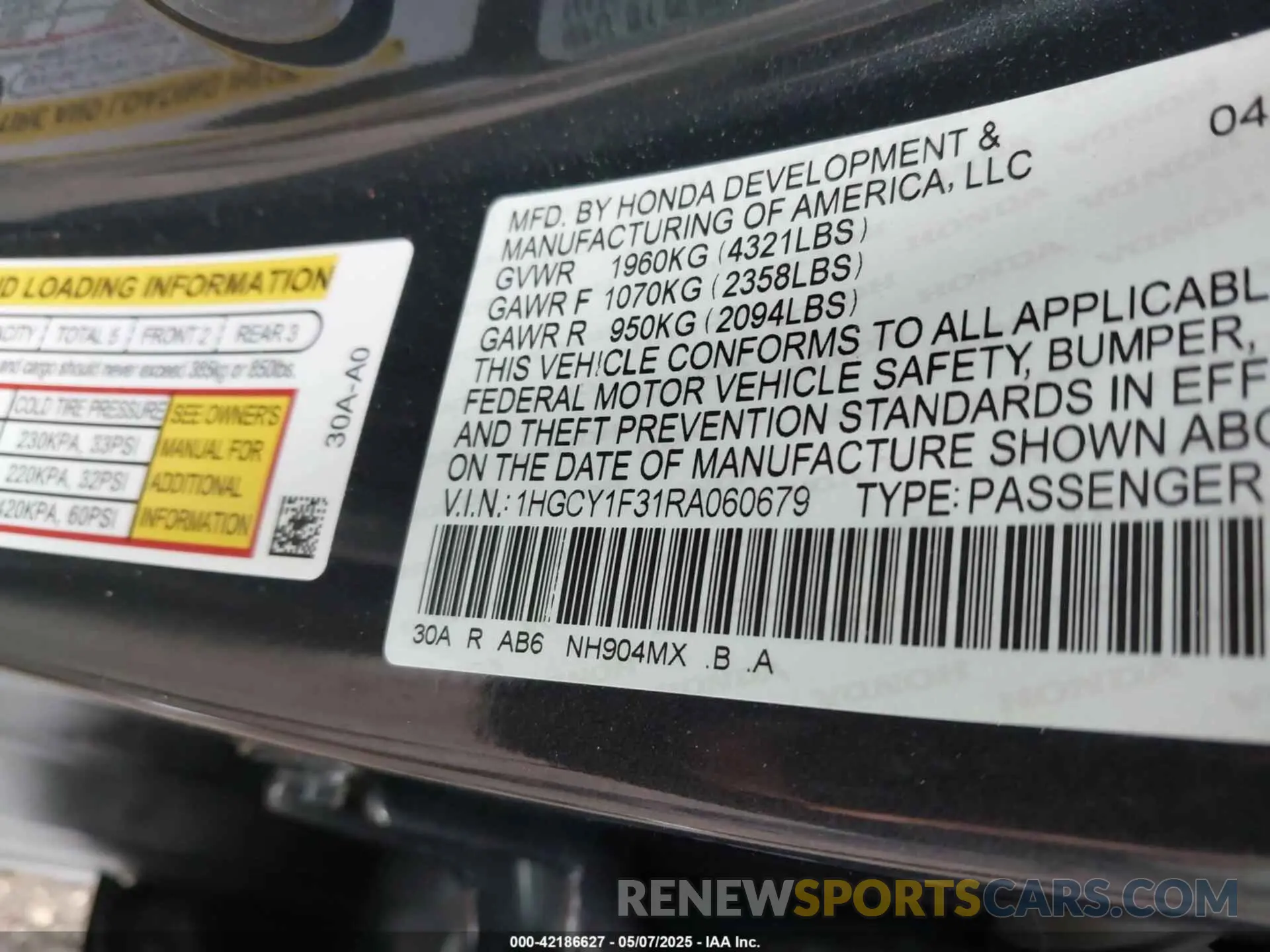 9 Фотография поврежденного автомобиля 1HGCY1F31RA060679 HONDA ACCORD 2024