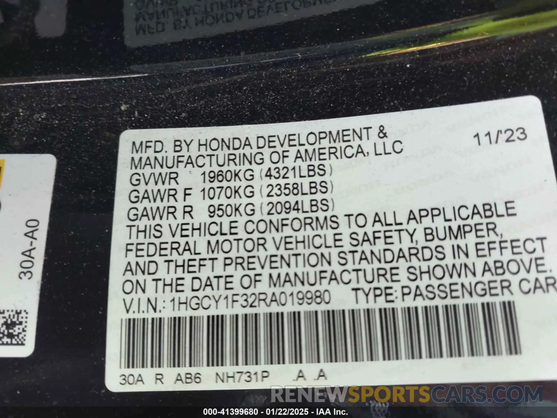 9 Фотография поврежденного автомобиля 1HGCY1F32RA019980 HONDA ACCORD 2024