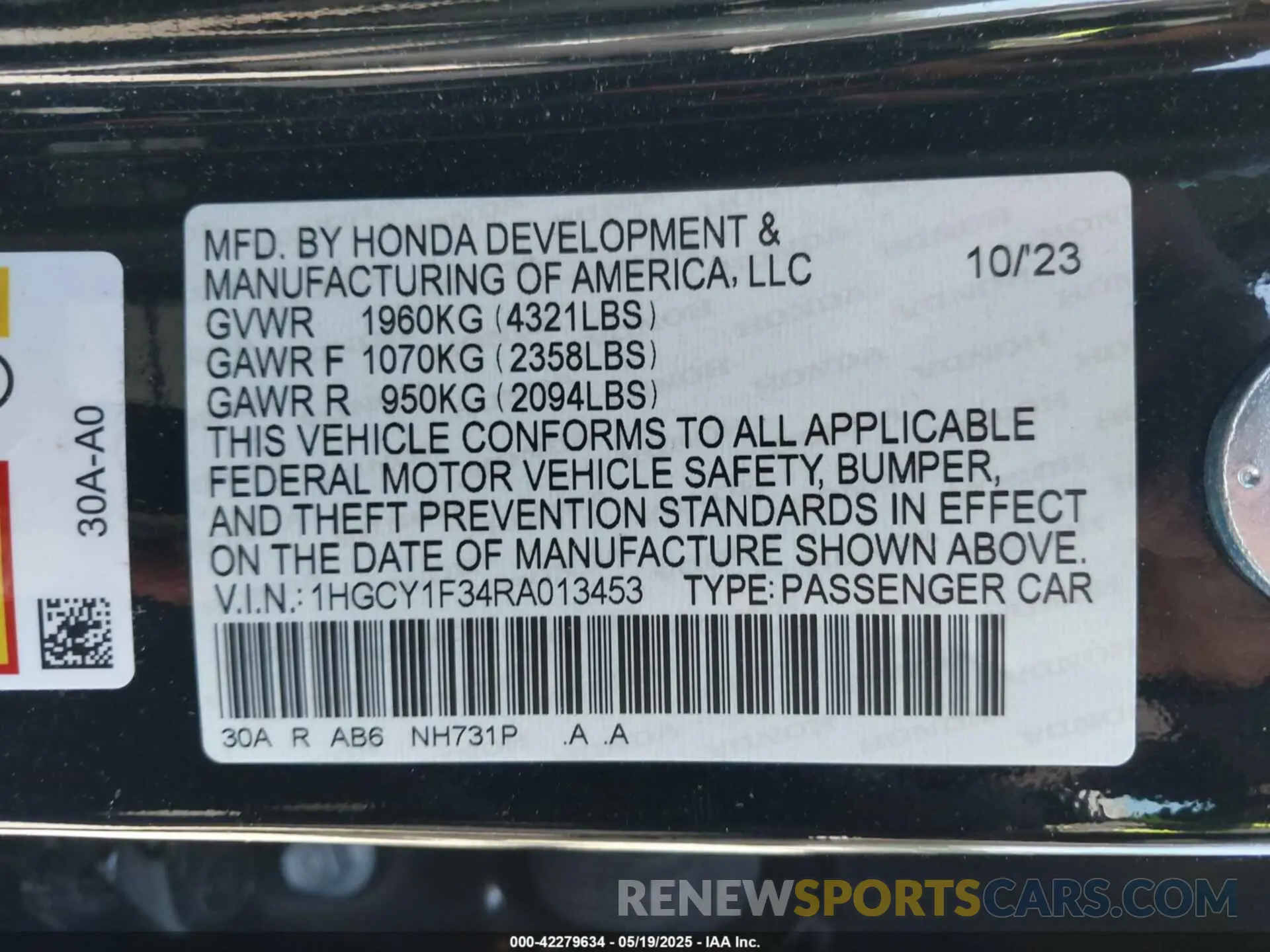 9 Фотография поврежденного автомобиля 1HGCY1F34RA013453 HONDA ACCORD 2024