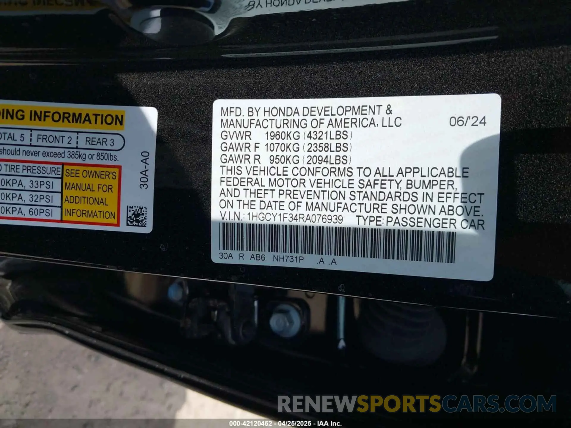 9 Фотография поврежденного автомобиля 1HGCY1F34RA076939 HONDA ACCORD 2024