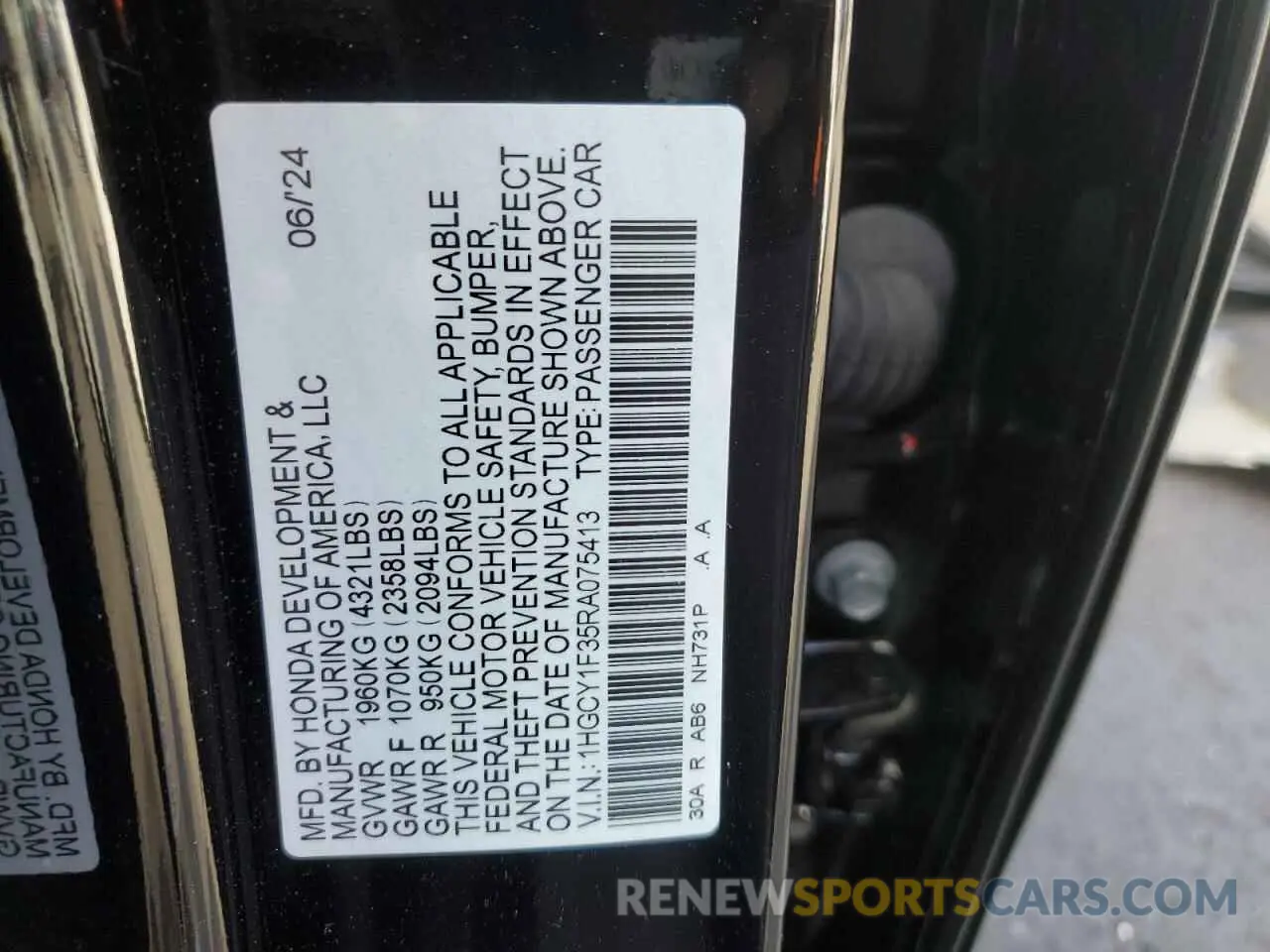 12 Фотография поврежденного автомобиля 1HGCY1F35RA075413 HONDA ACCORD 2024