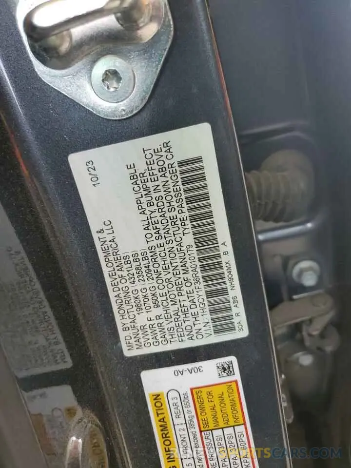 14 Фотография поврежденного автомобиля 1HGCY1F36RA010179 HONDA ACCORD 2024