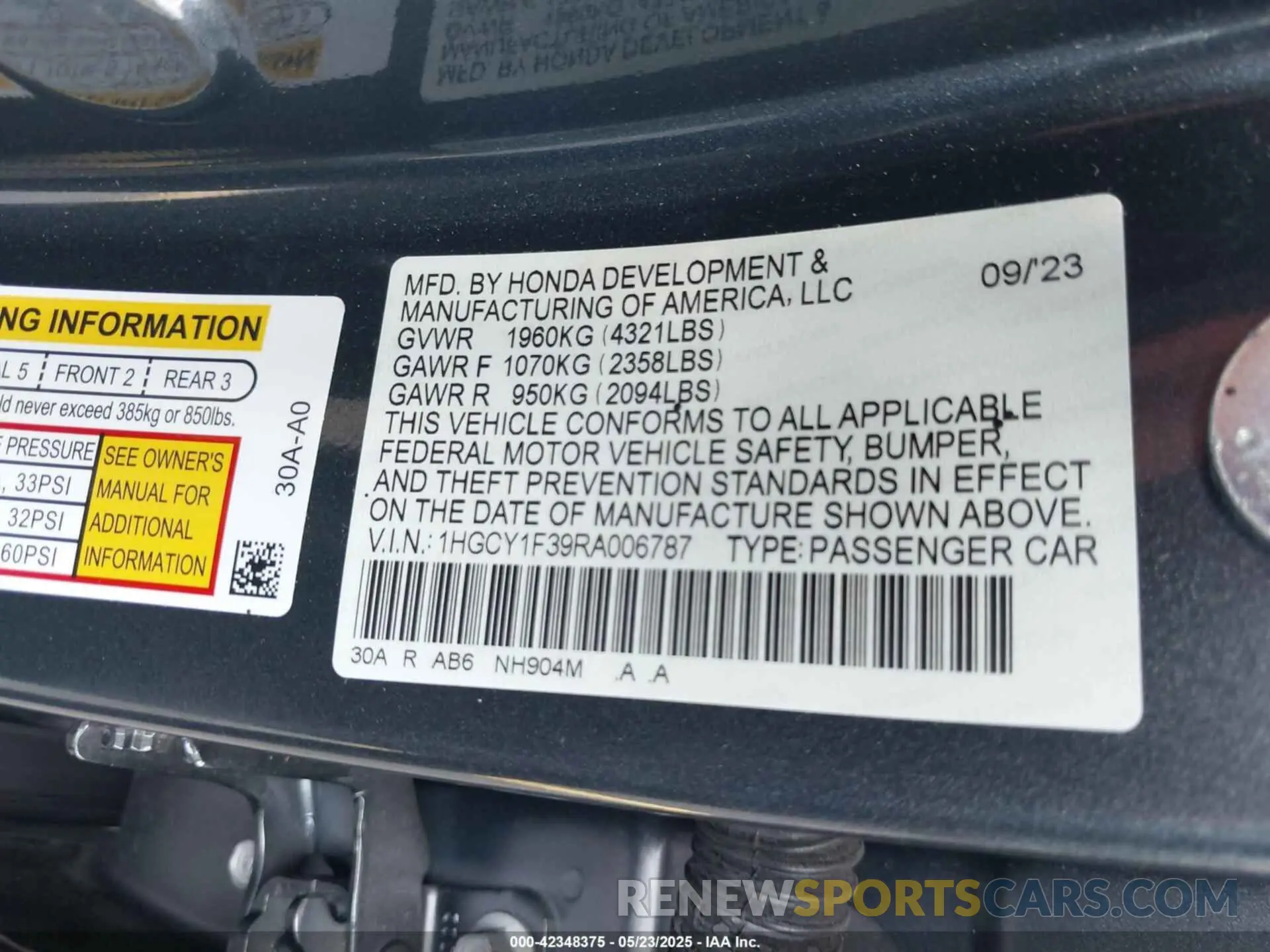 9 Фотография поврежденного автомобиля 1HGCY1F39RA006787 HONDA ACCORD 2024