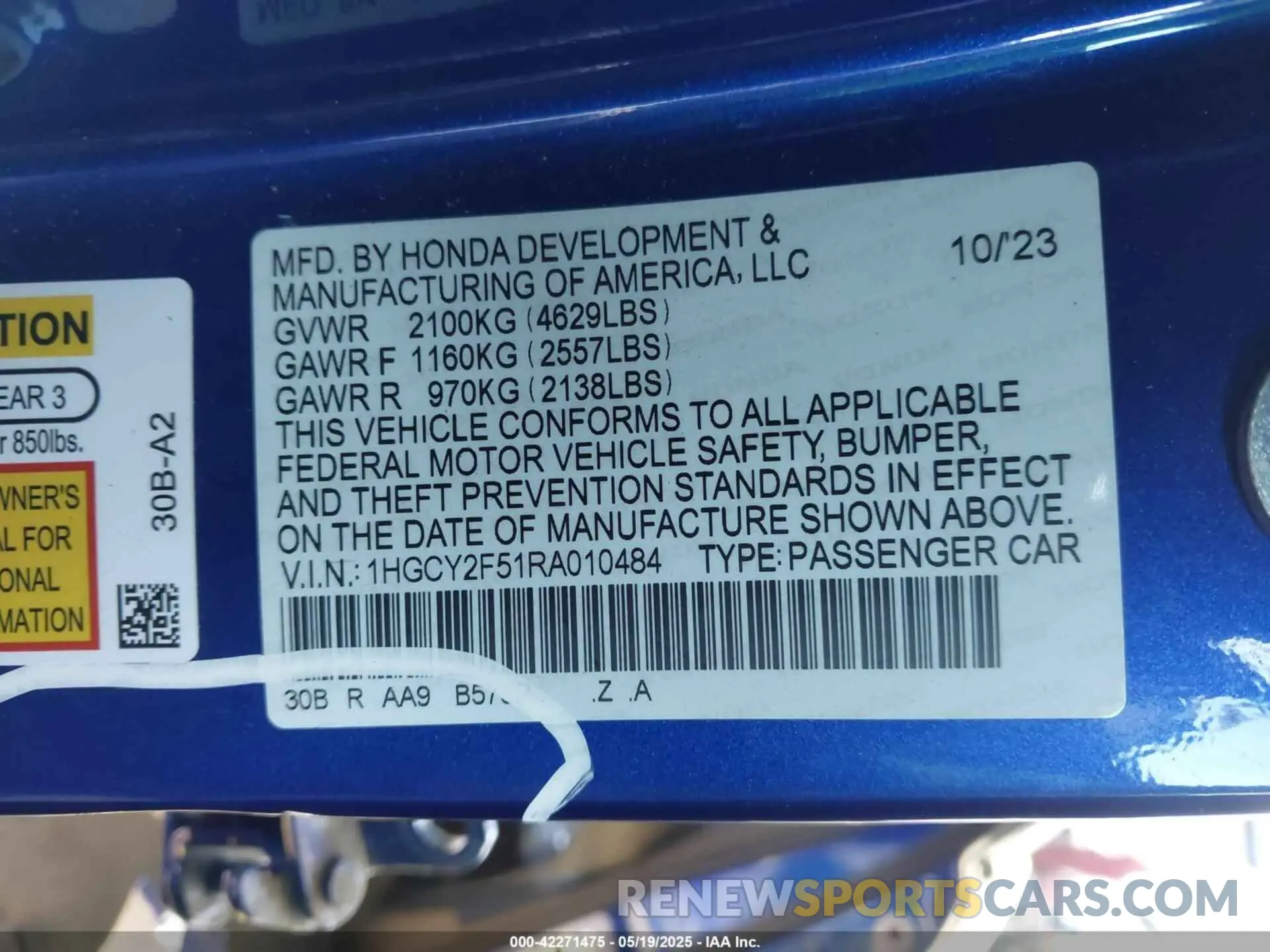 9 Фотография поврежденного автомобиля 1HGCY2F51RA010484 HONDA ACCORD 2024