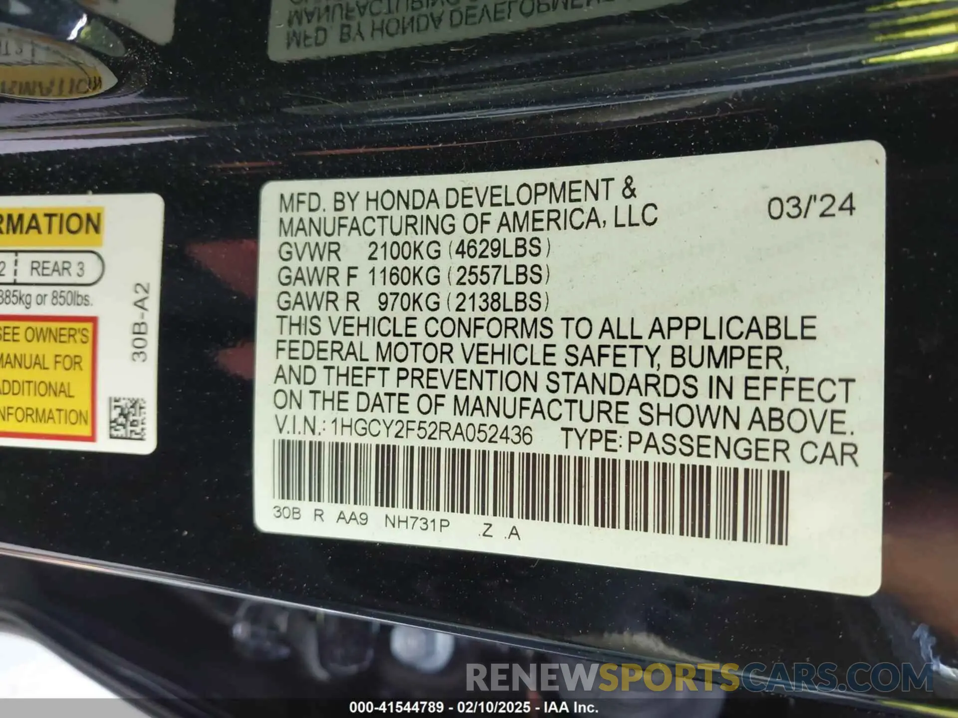 9 Photograph of a damaged car 1HGCY2F52RA052436 HONDA ACCORD 2024