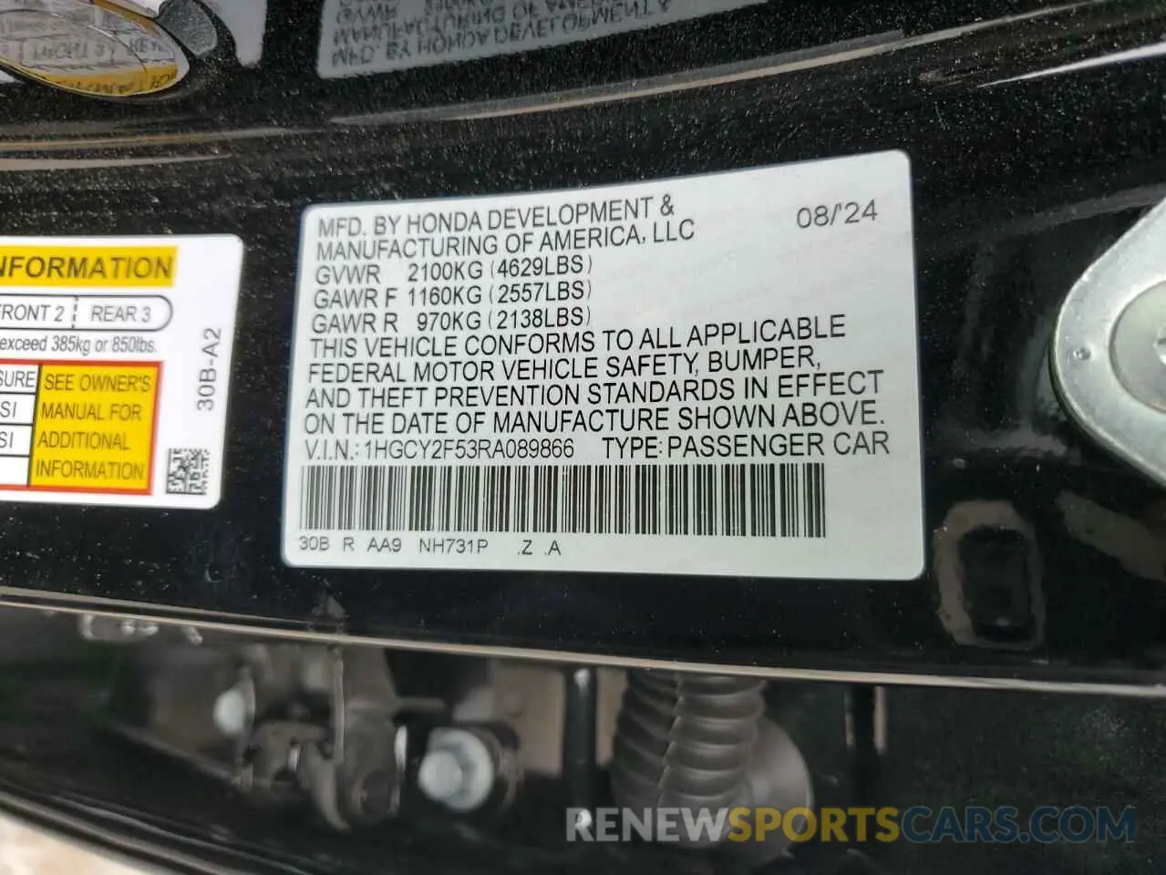 13 Фотография поврежденного автомобиля 1HGCY2F53RA089866 HONDA ACCORD 2024