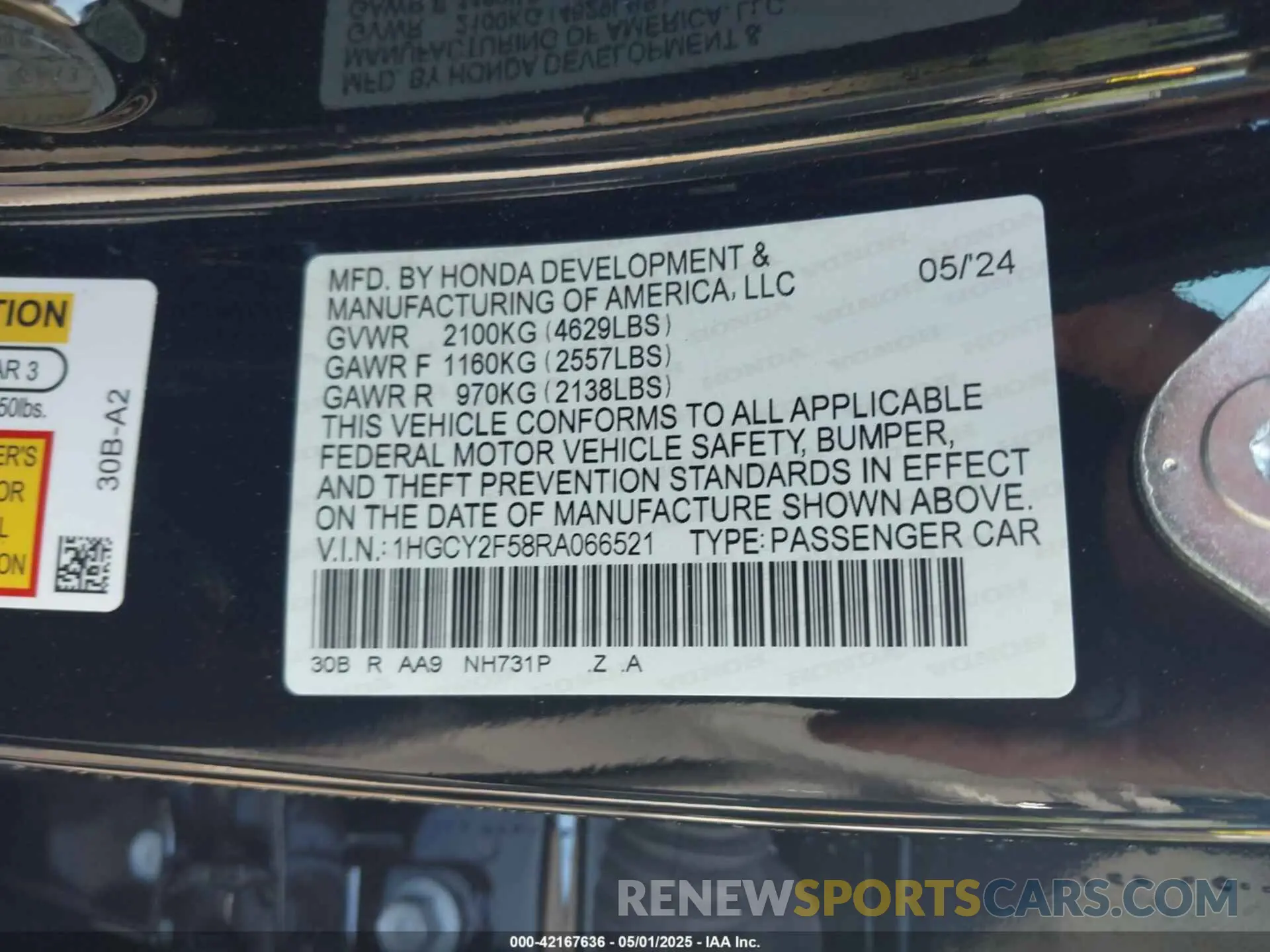 9 Photograph of a damaged car 1HGCY2F58RA066521 HONDA ACCORD 2024