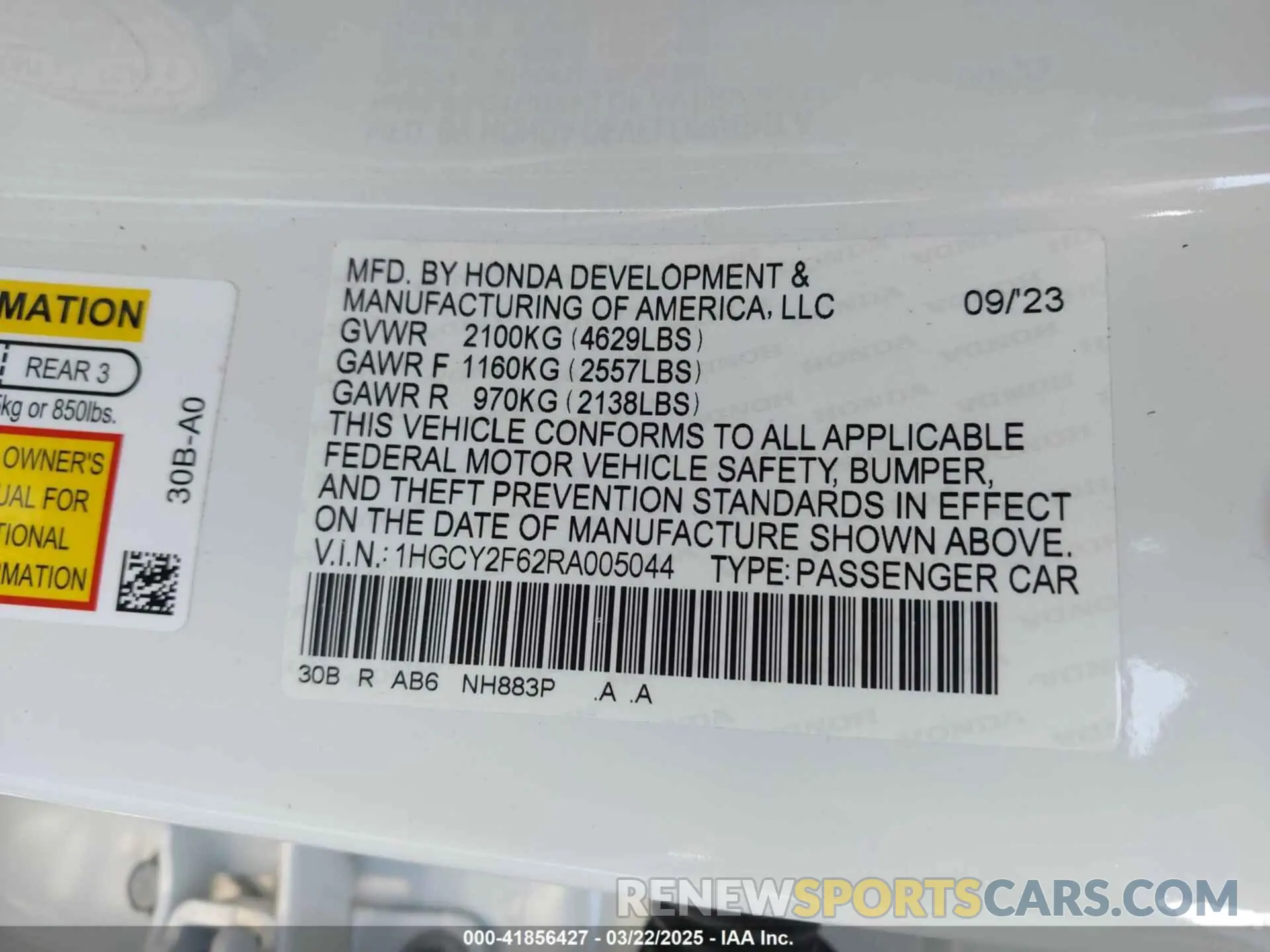 9 Фотография поврежденного автомобиля 1HGCY2F62RA005044 HONDA ACCORD 2024