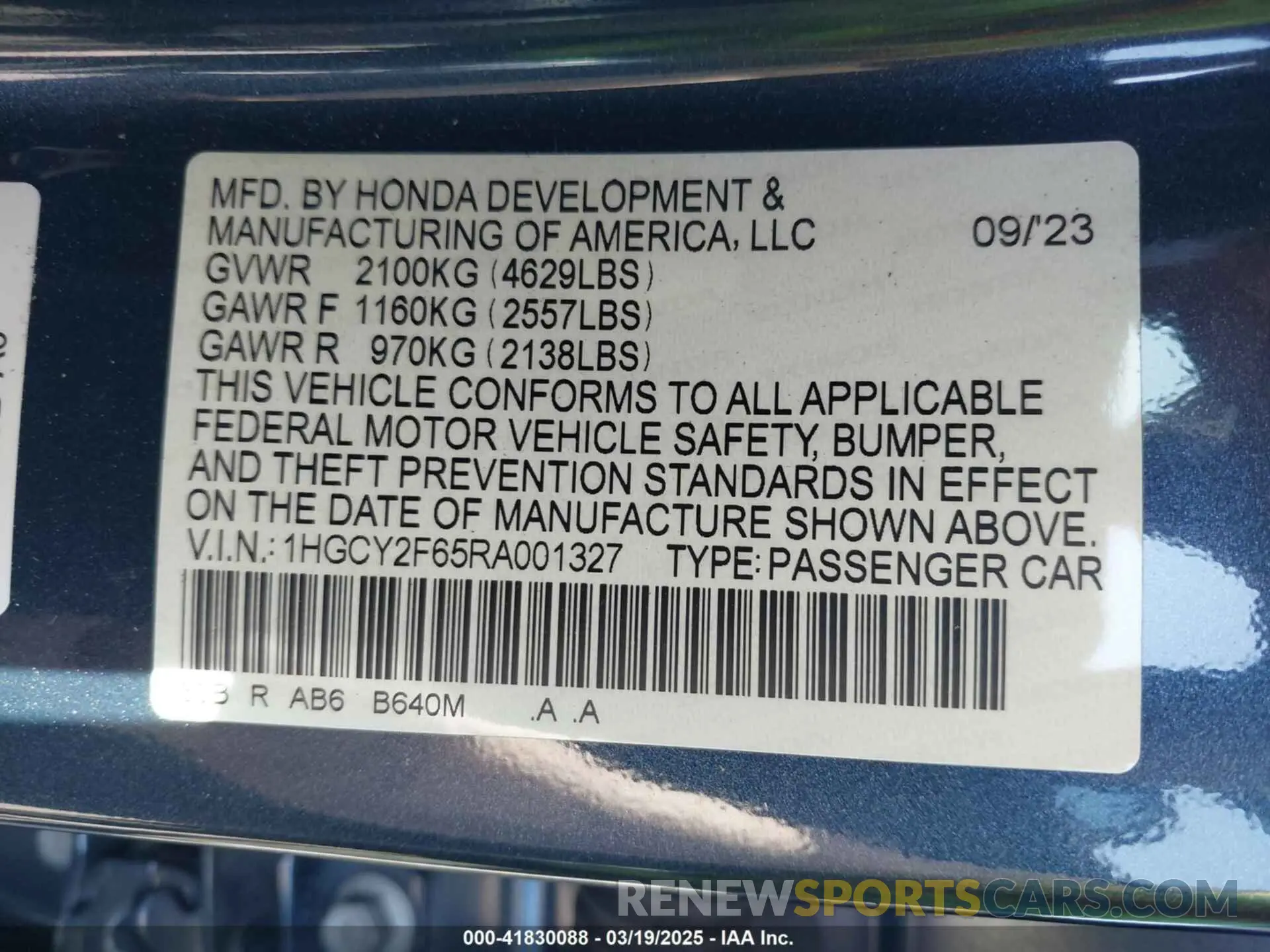 9 Photograph of a damaged car 1HGCY2F65RA001327 HONDA ACCORD 2024