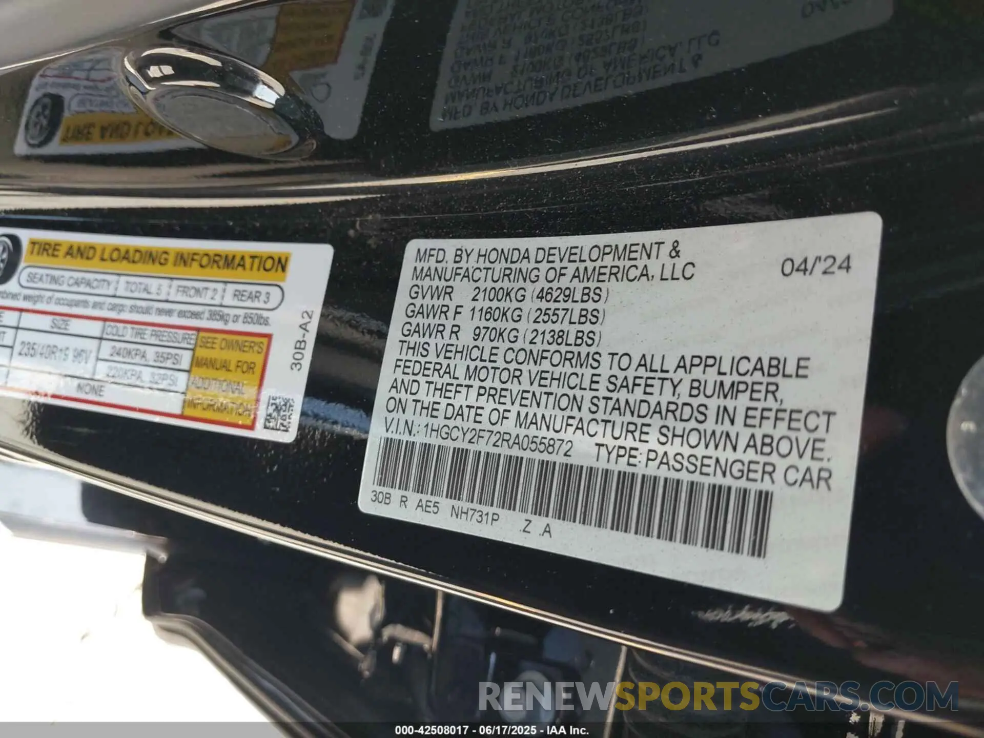 9 Фотография поврежденного автомобиля 1HGCY2F72RA055872 HONDA ACCORD 2024