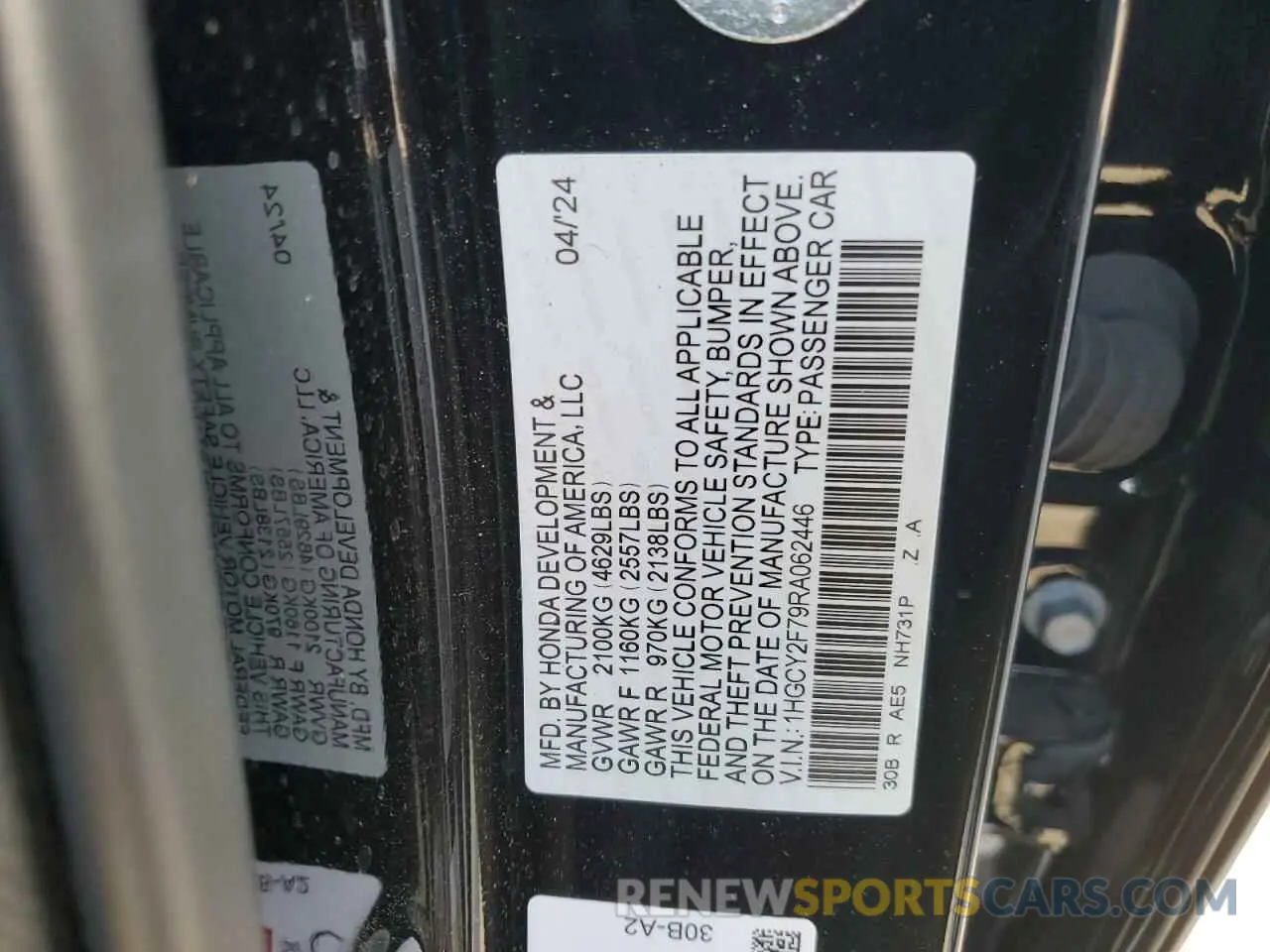 12 Фотография поврежденного автомобиля 1HGCY2F79RA062446 HONDA ACCORD 2024