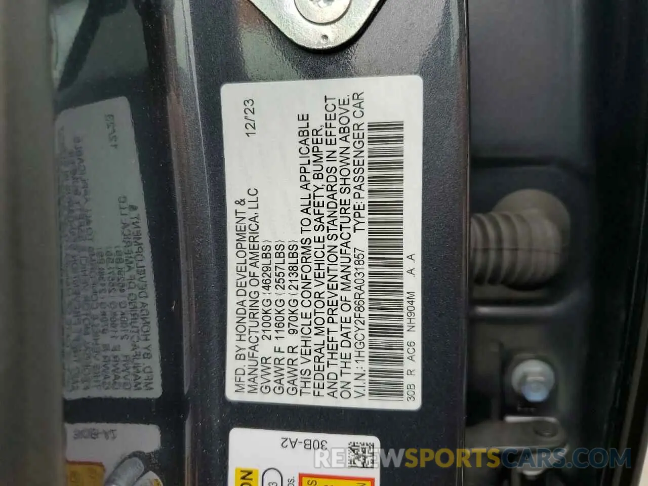 13 Photograph of a damaged car 1HGCY2F86RA031857 HONDA ACCORD 2024