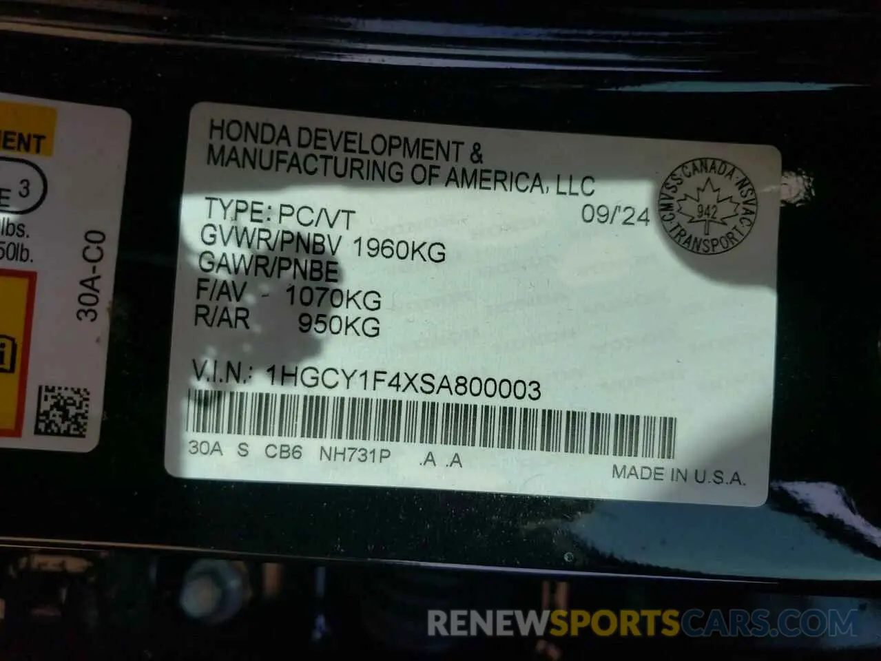 12 Фотография поврежденного автомобиля 1HGCY1F4XSA800003 HONDA ACCORD 2025