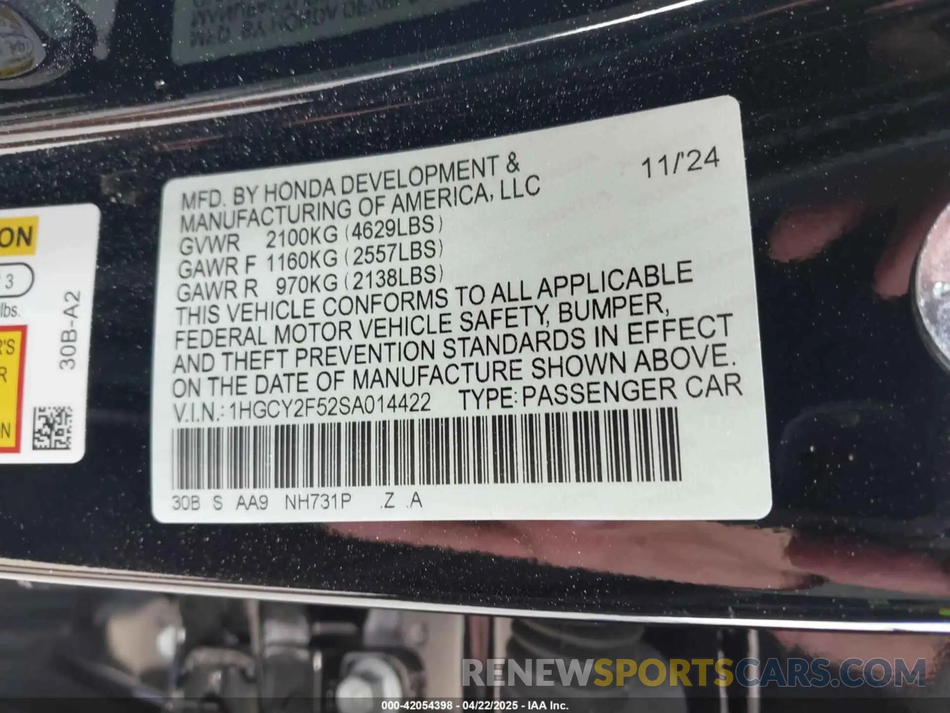 9 Фотография поврежденного автомобиля 1HGCY2F52SA014422 HONDA ACCORD 2025
