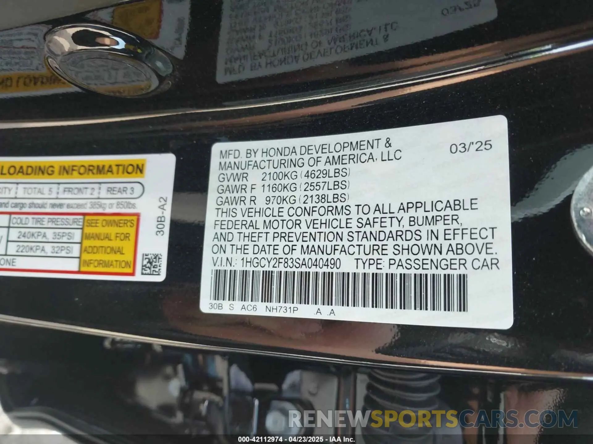 9 Фотография поврежденного автомобиля 1HGCY2F83SA040490 HONDA ACCORD 2025