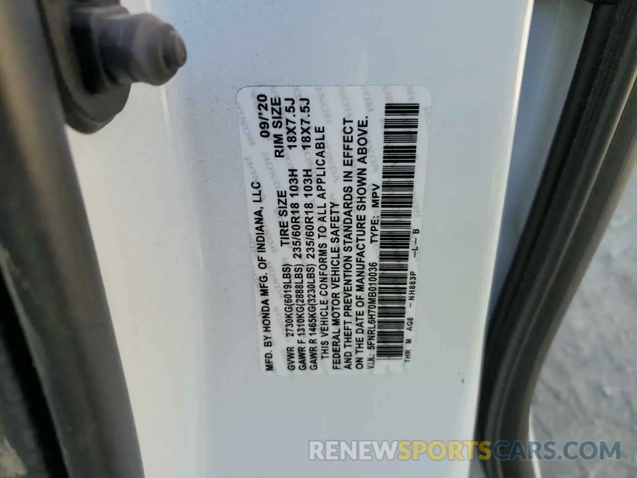 14 Фотография поврежденного автомобиля 5FNRL6H72MB045161 HONDA All Models 2021