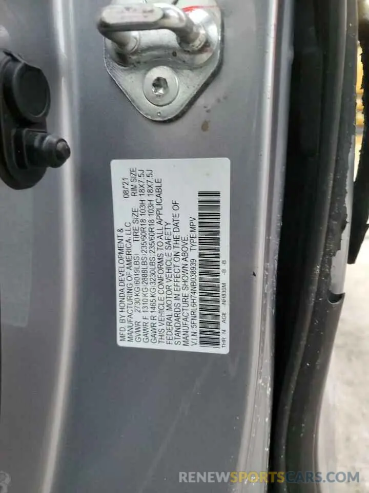 13 Фотография поврежденного автомобиля 5FNRL6H74NB038939 HONDA All Models 2022