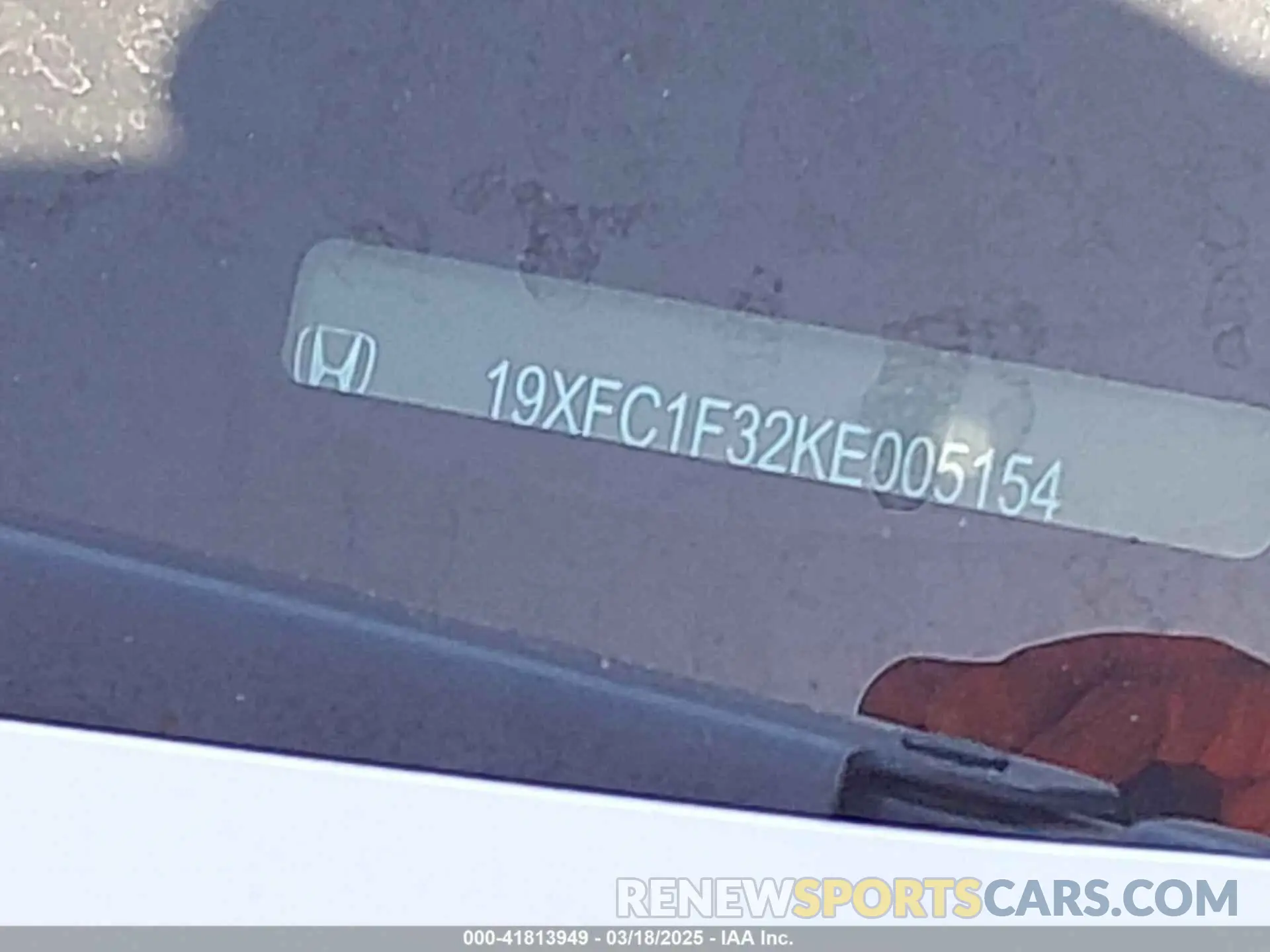 9 Фотография поврежденного автомобиля 19XFC1F32KE005154 HONDA CIVIC 2019