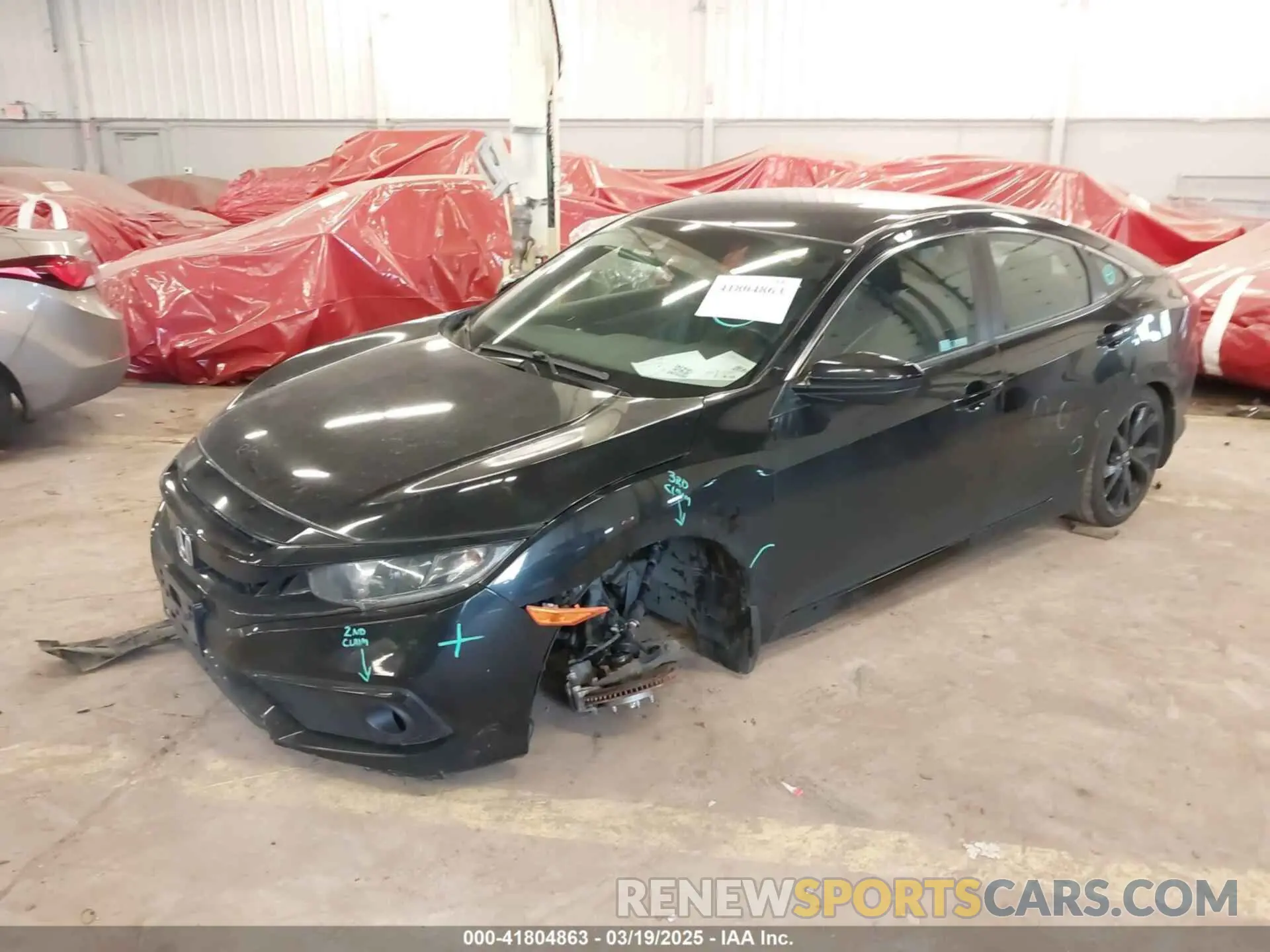 2 Фотография поврежденного автомобиля 19XFC2F89KE206213 HONDA CIVIC 2019