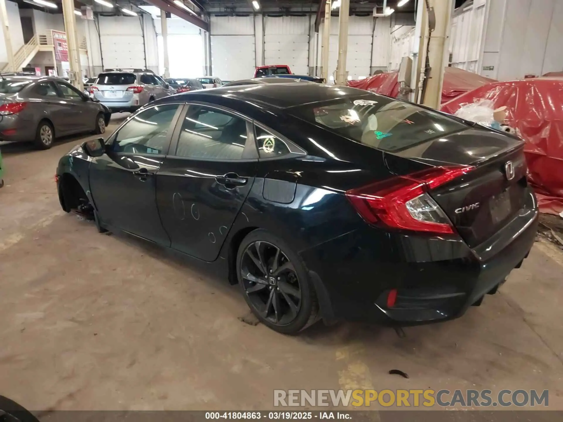 3 Фотография поврежденного автомобиля 19XFC2F89KE206213 HONDA CIVIC 2019