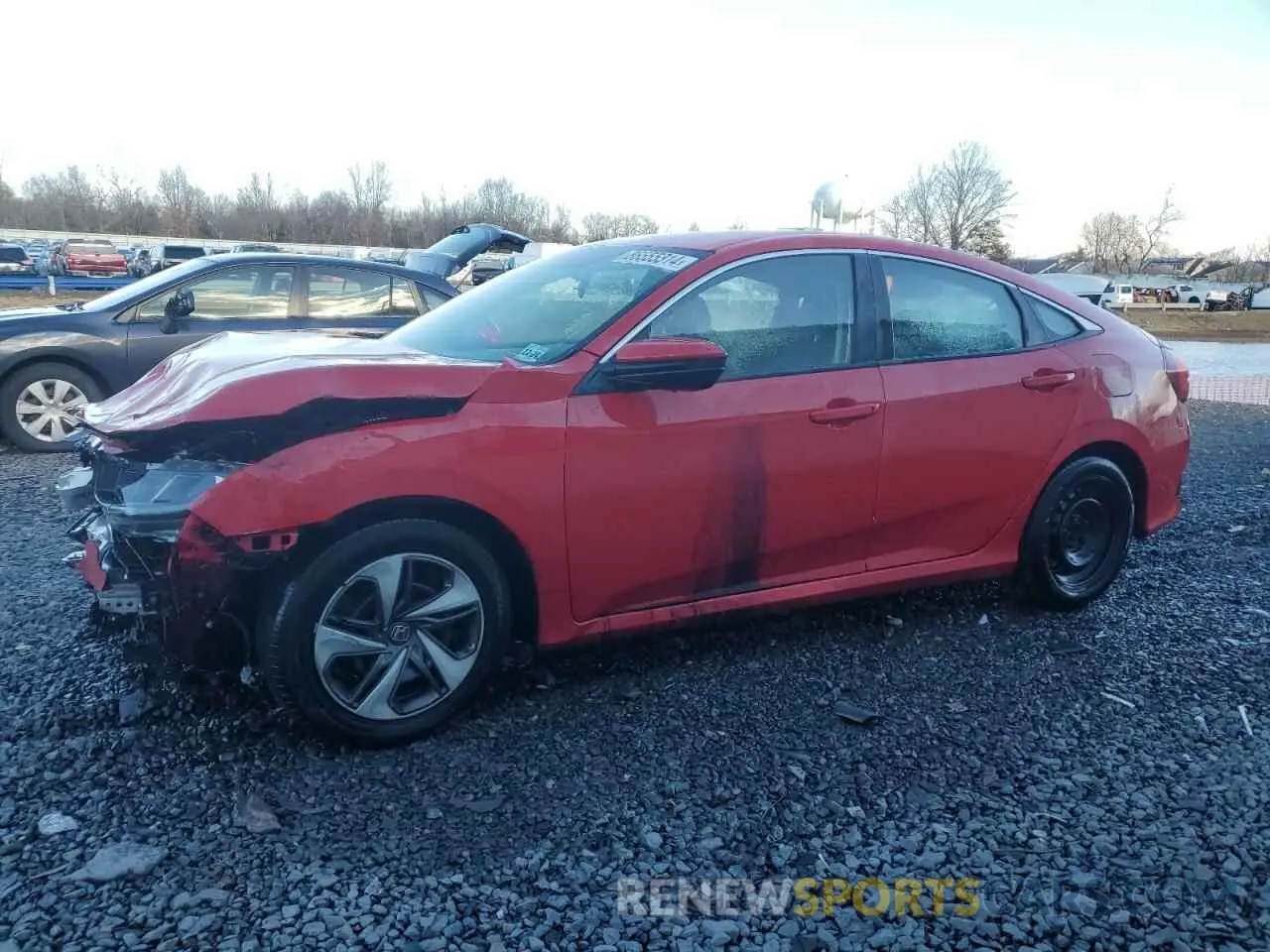 1 Photograph of a damaged car 2HGFC2F66KH606105 HONDA CIVIC 2019