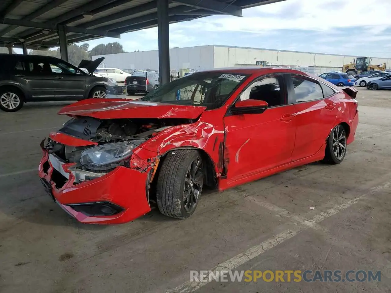 1 Photograph of a damaged car 2HGFC2F8XKH597619 HONDA CIVIC 2019