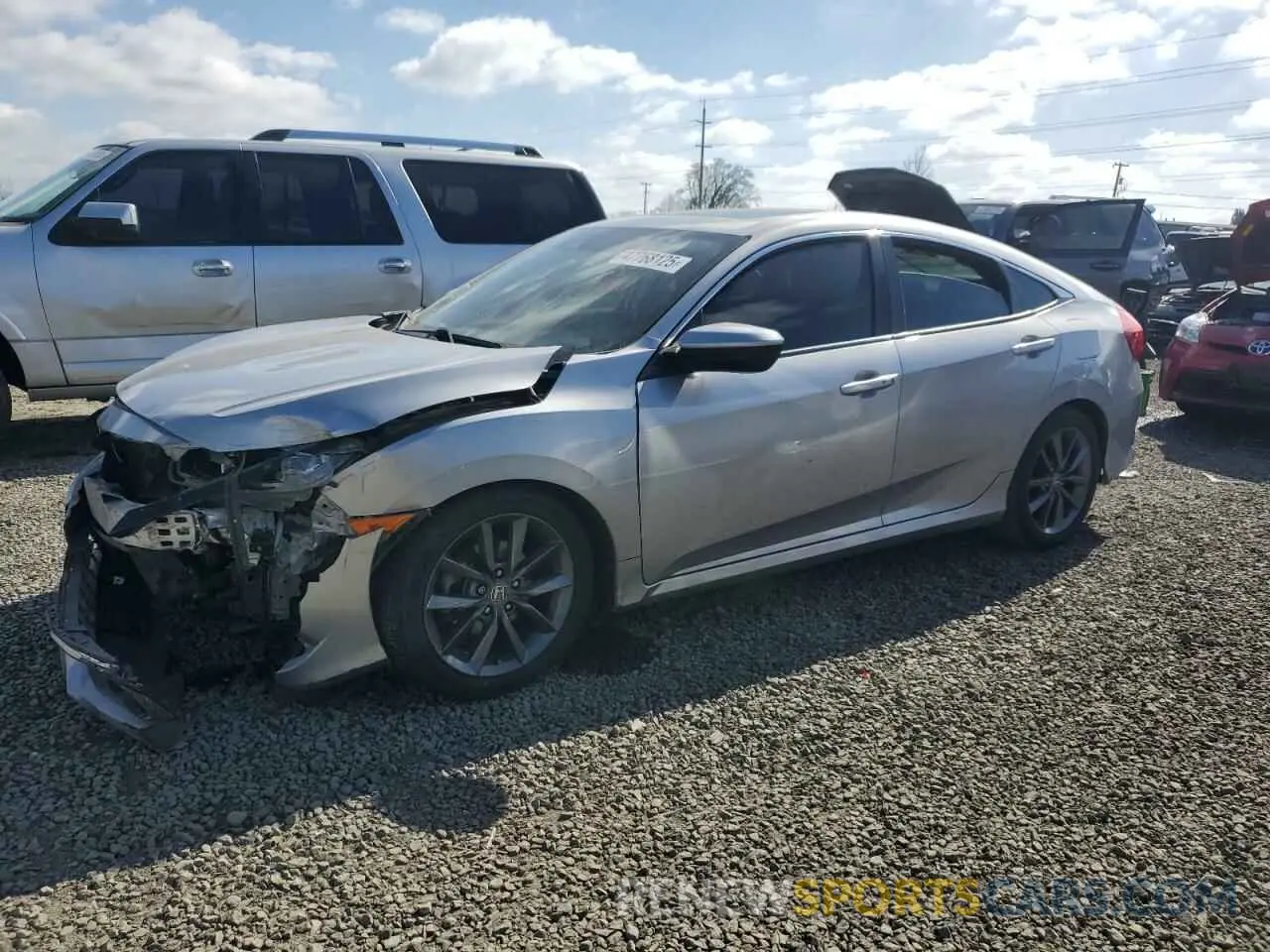 1 Photograph of a damaged car JHMFC1F35KX011853 HONDA CIVIC 2019