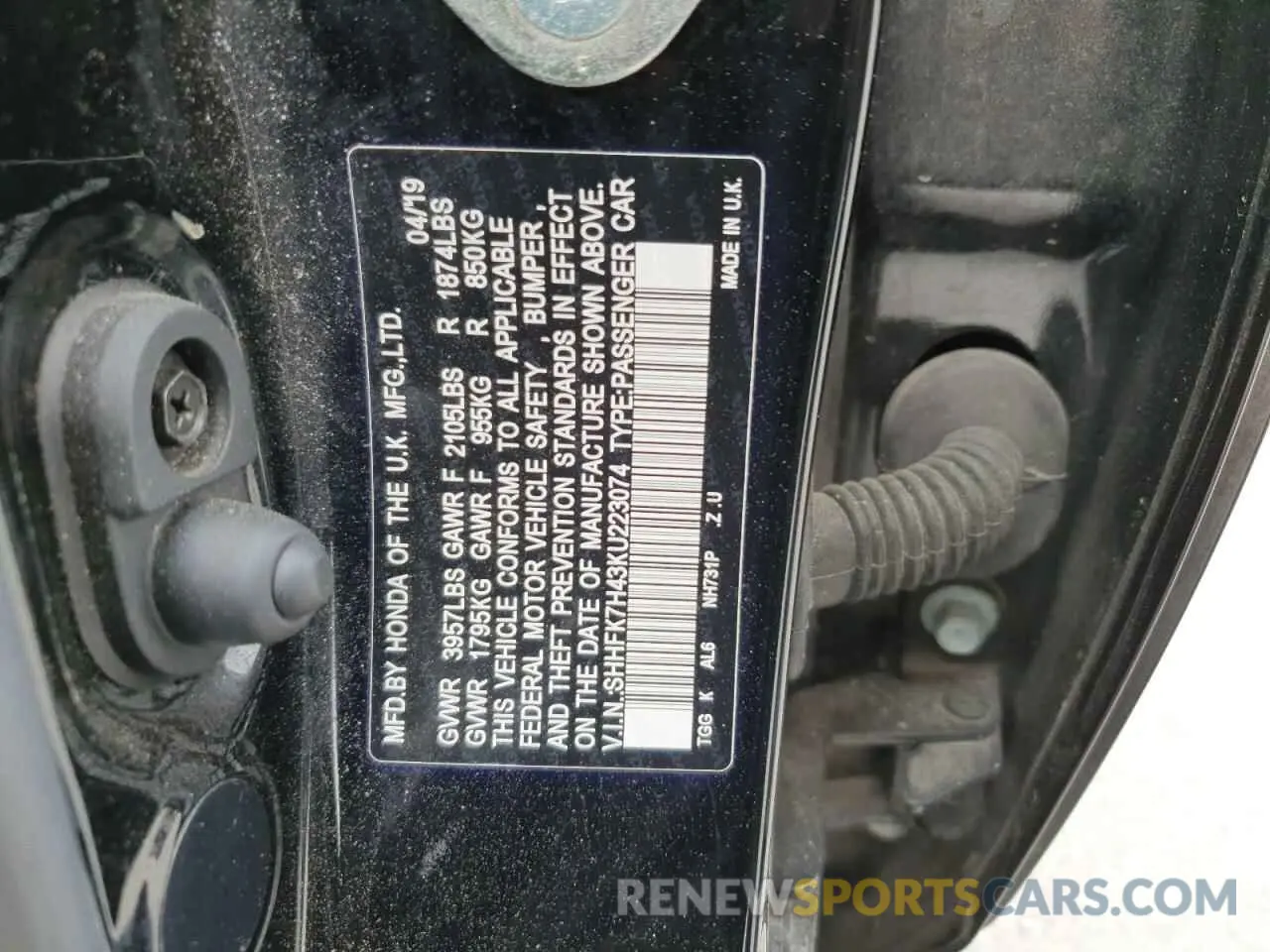 15 Photograph of a damaged car SHHFK7H43KU223074 HONDA CIVIC 2019