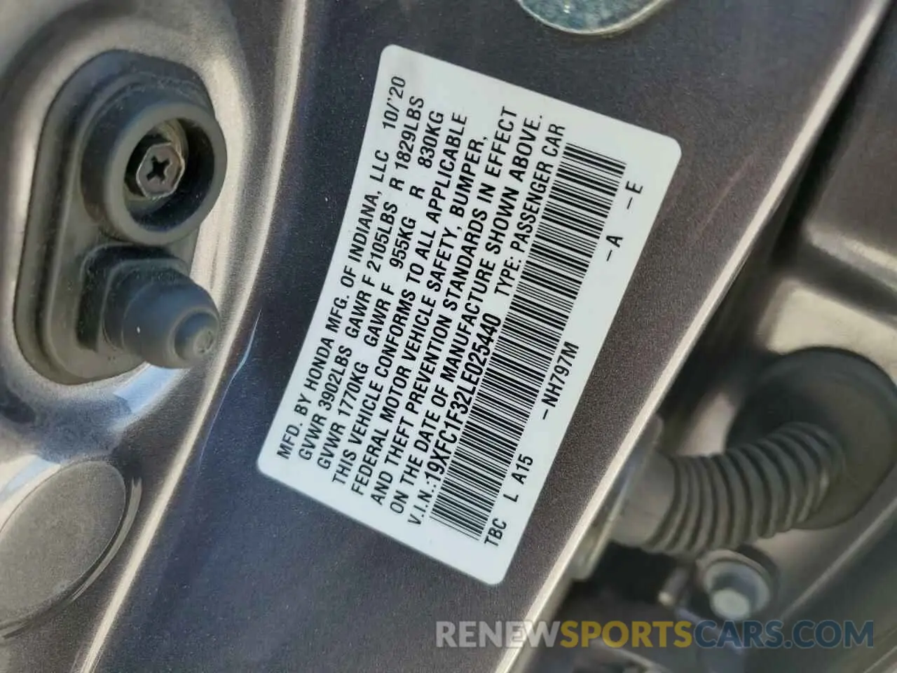 14 Photograph of a damaged car 19XFC1F32LE025440 HONDA CIVIC 2020