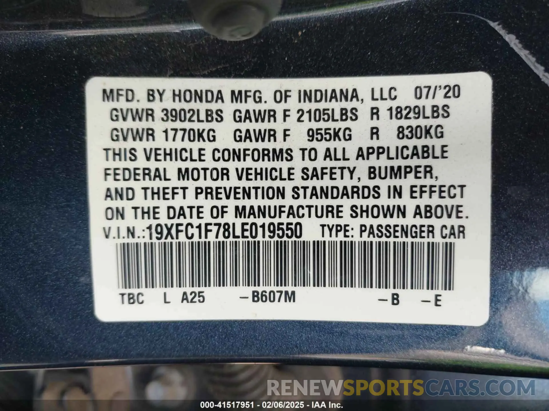 9 Photograph of a damaged car 19XFC1F78LE019550 HONDA CIVIC 2020
