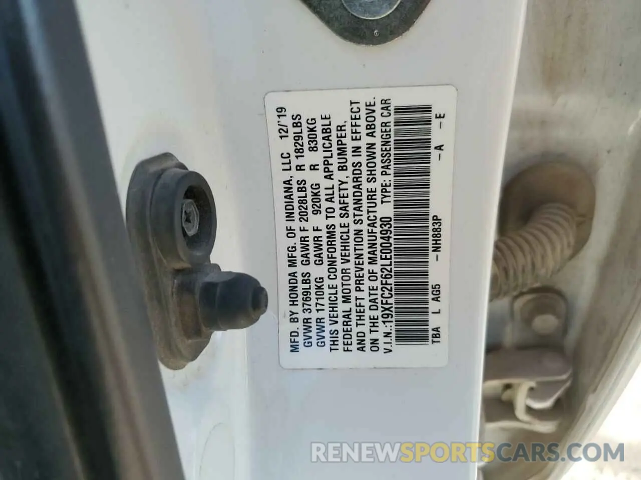 14 Фотография поврежденного автомобиля 19XFC2F62LE004930 HONDA CIVIC 2020