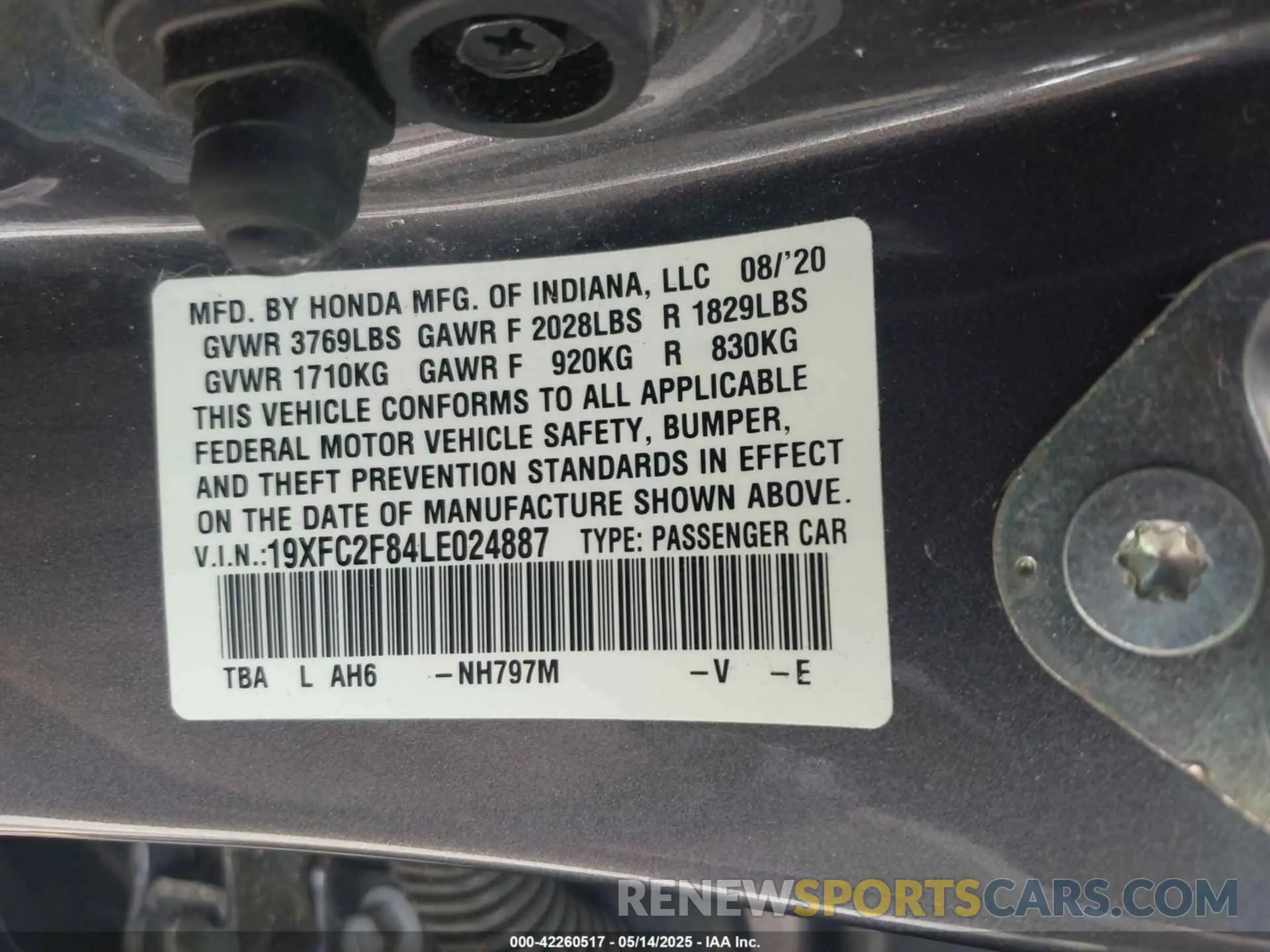 9 Photograph of a damaged car 19XFC2F84LE024887 HONDA CIVIC 2020