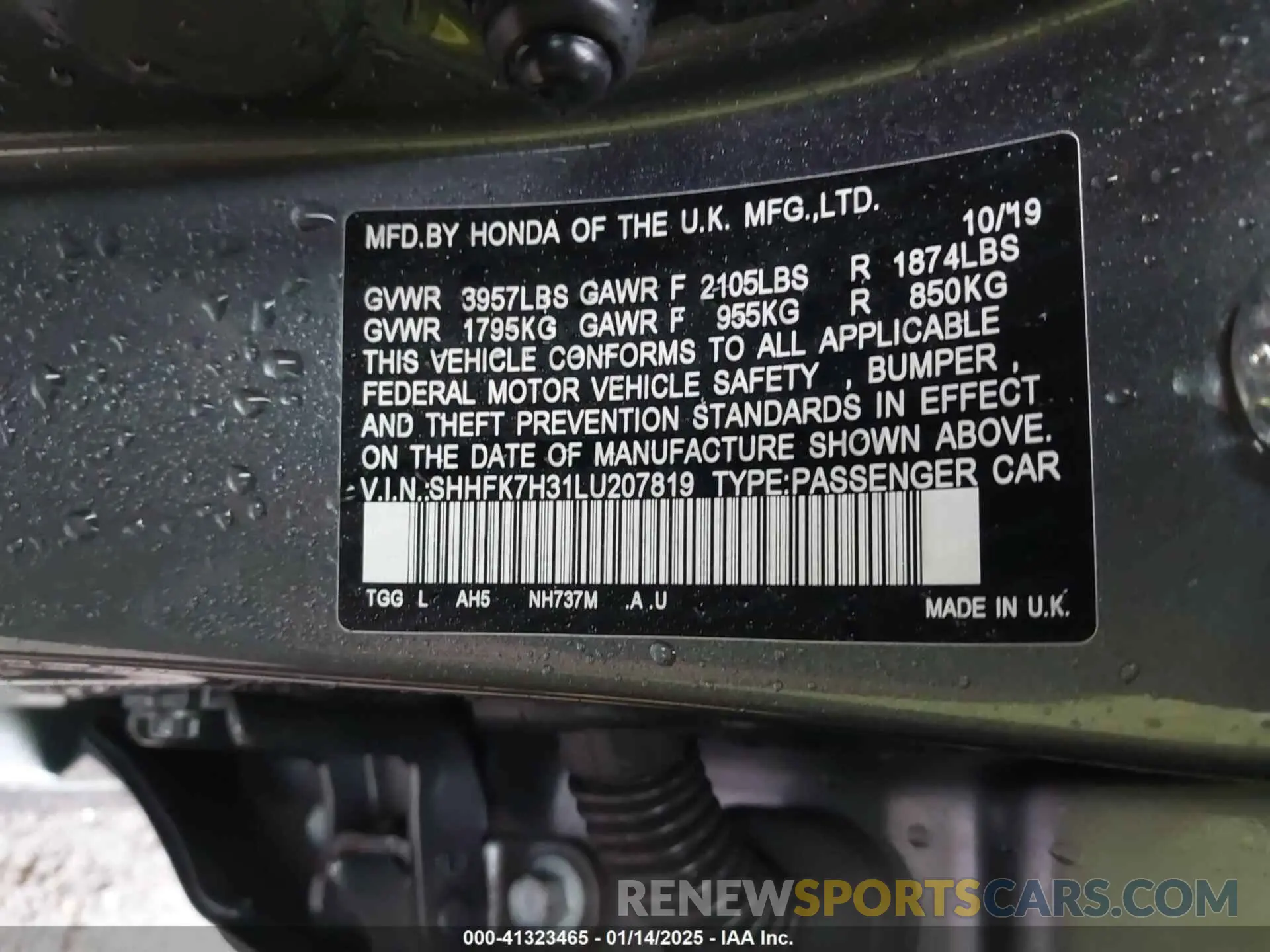 9 Фотография поврежденного автомобиля SHHFK7H31LU207819 HONDA CIVIC 2020