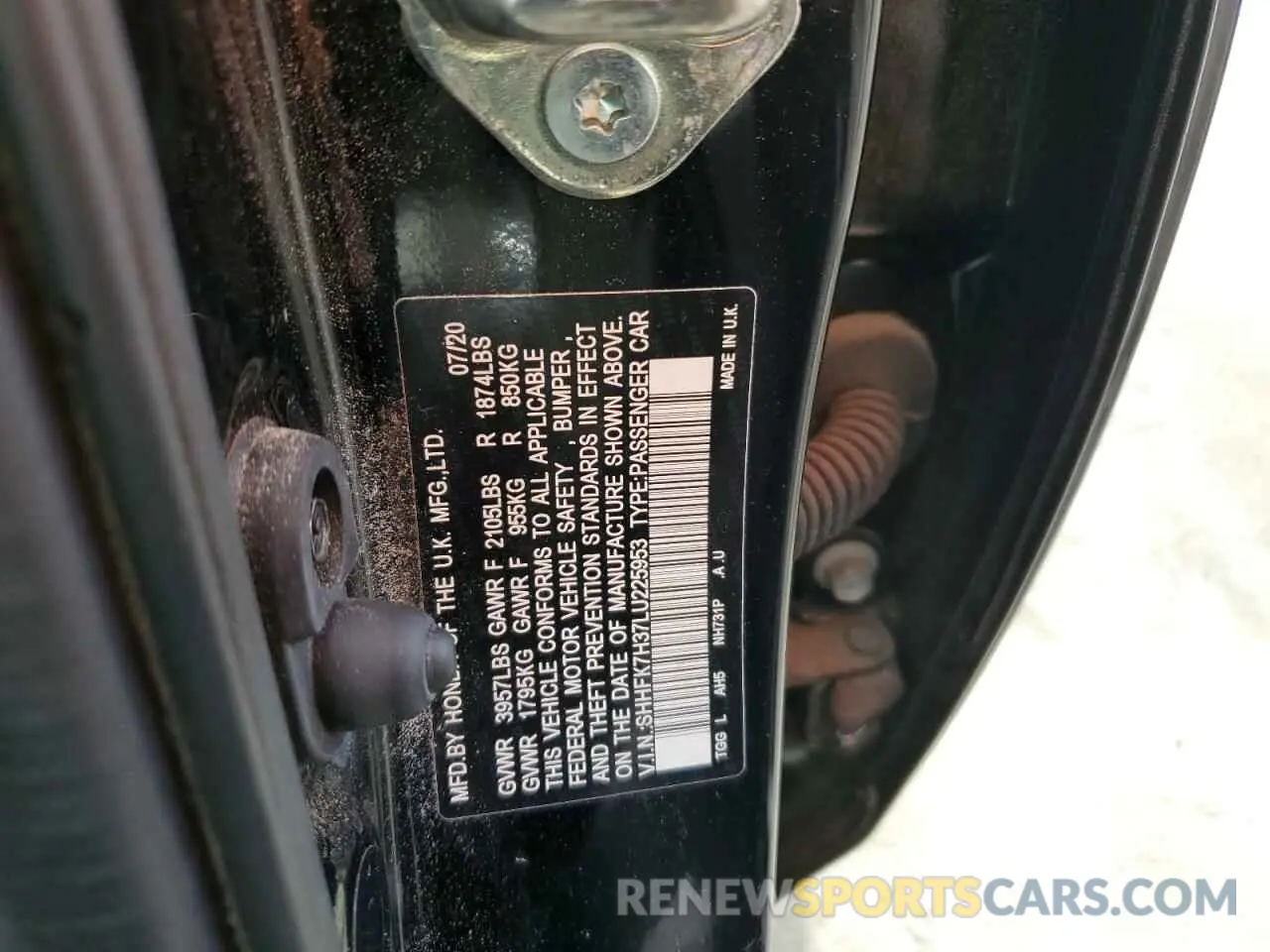 12 Фотография поврежденного автомобиля SHHFK7H37LU225953 HONDA CIVIC 2020