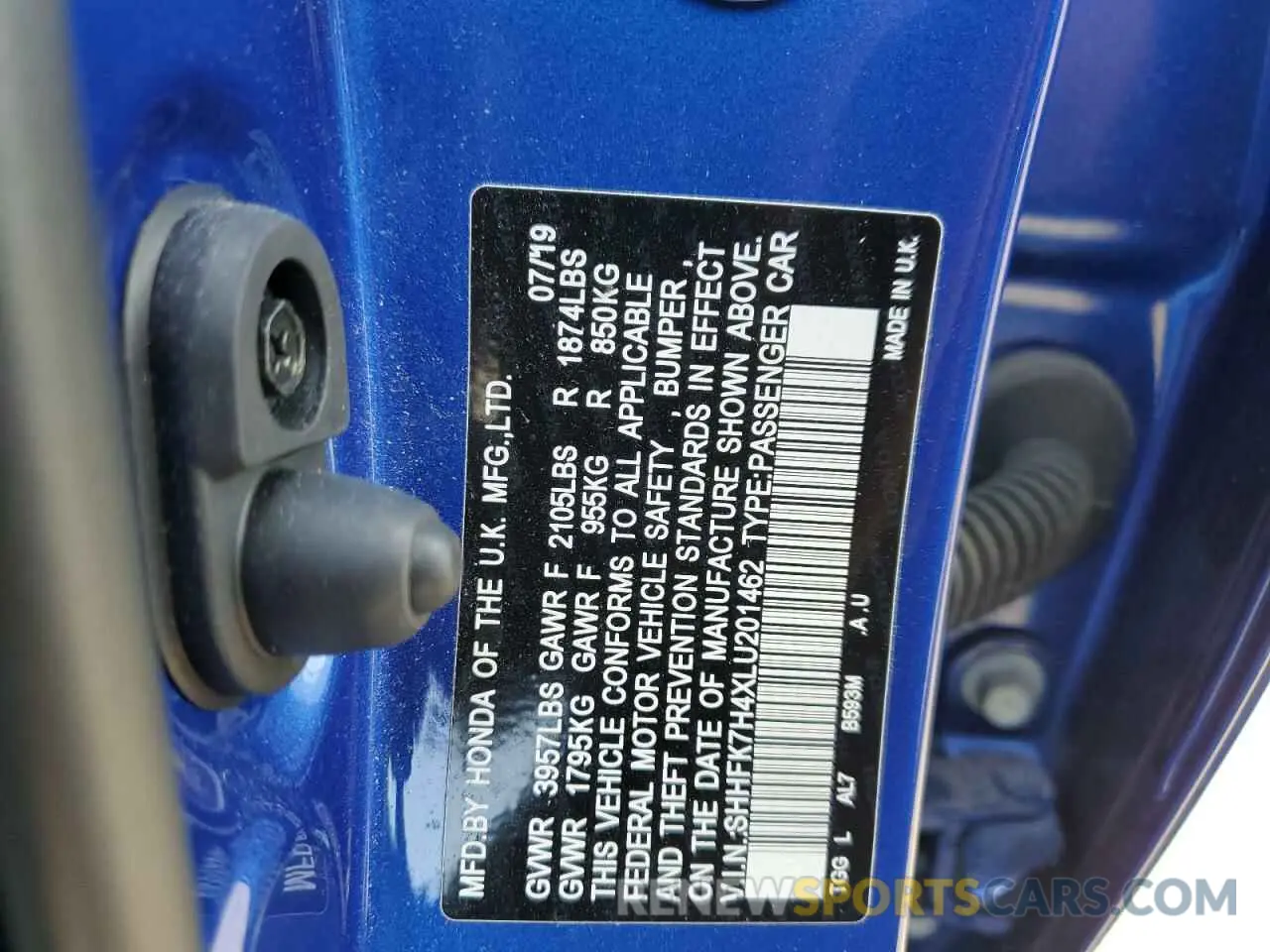 14 Photograph of a damaged car SHHFK7H4XLU201462 HONDA CIVIC 2020