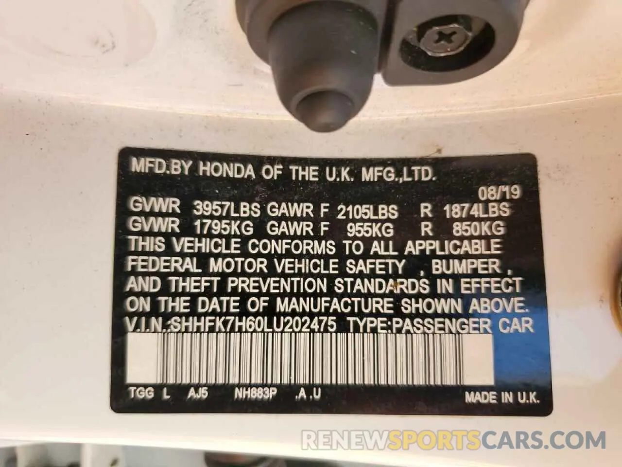 12 Фотография поврежденного автомобиля SHHFK7H60LU202475 HONDA CIVIC 2020
