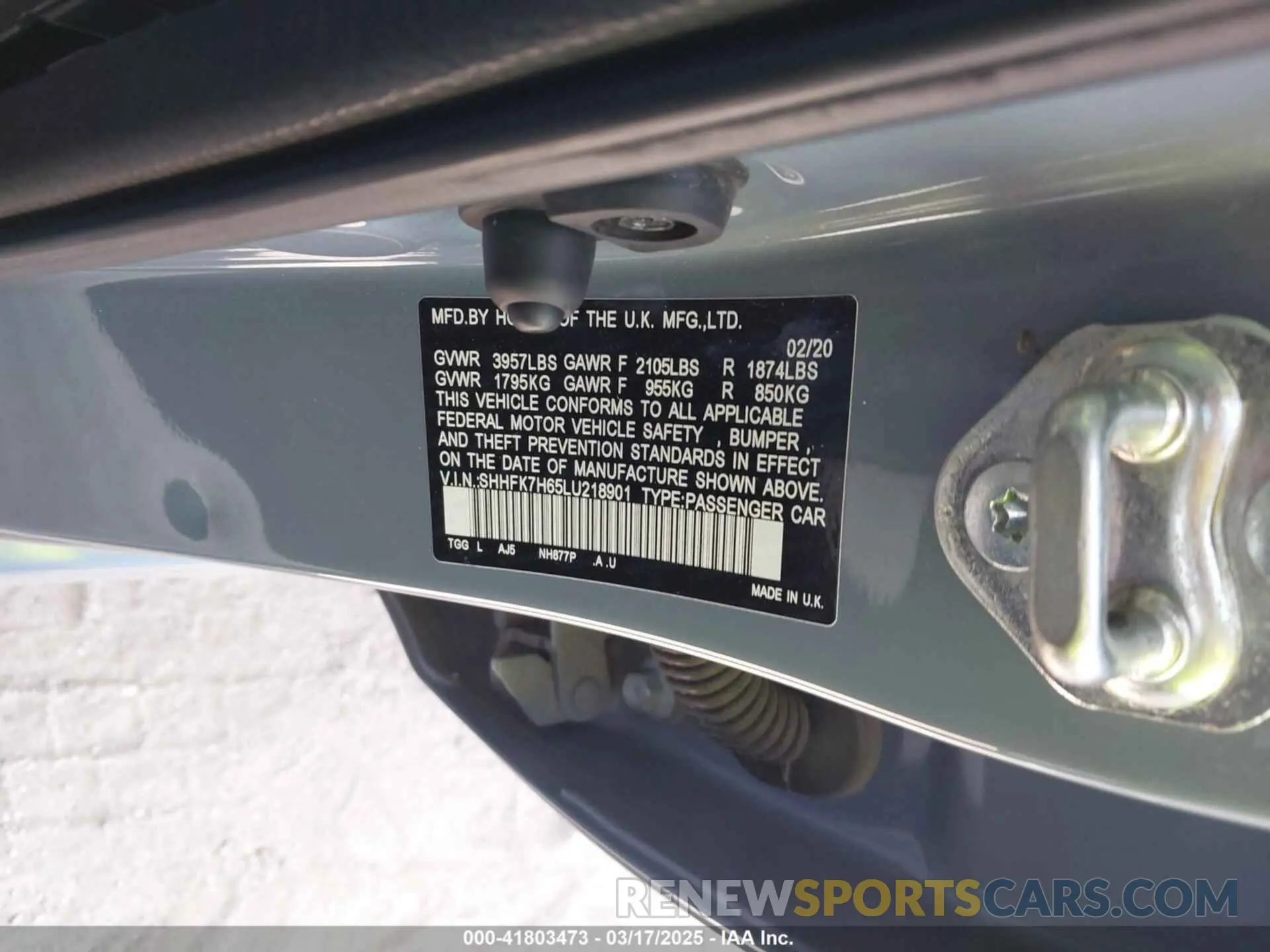 9 Photograph of a damaged car SHHFK7H65LU218901 HONDA CIVIC 2020
