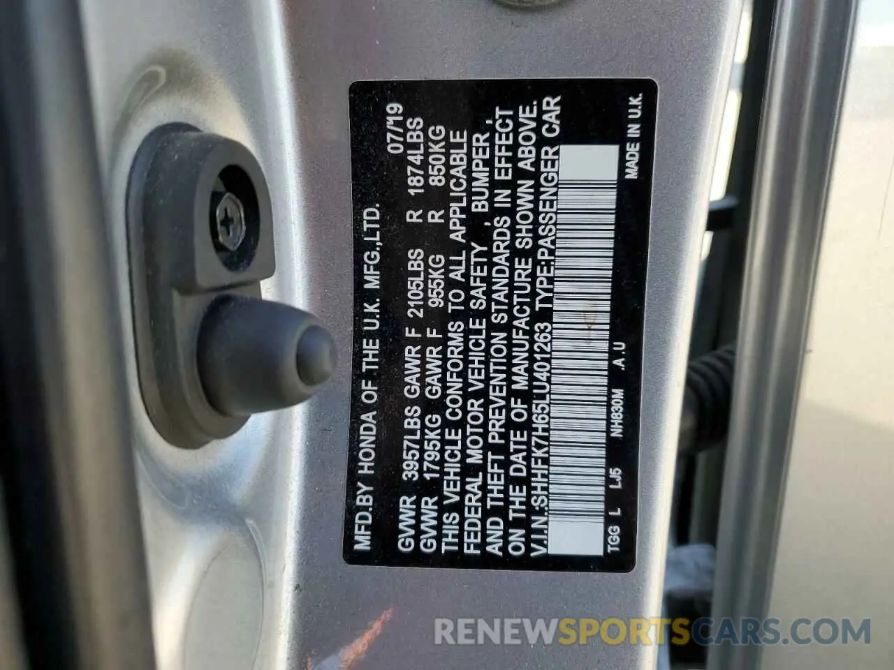 12 Photograph of a damaged car SHHFK7H65LU401263 HONDA CIVIC 2020