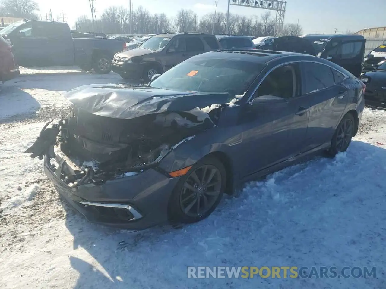 1 Photograph of a damaged car 19XFC1F37ME005105 HONDA CIVIC 2021