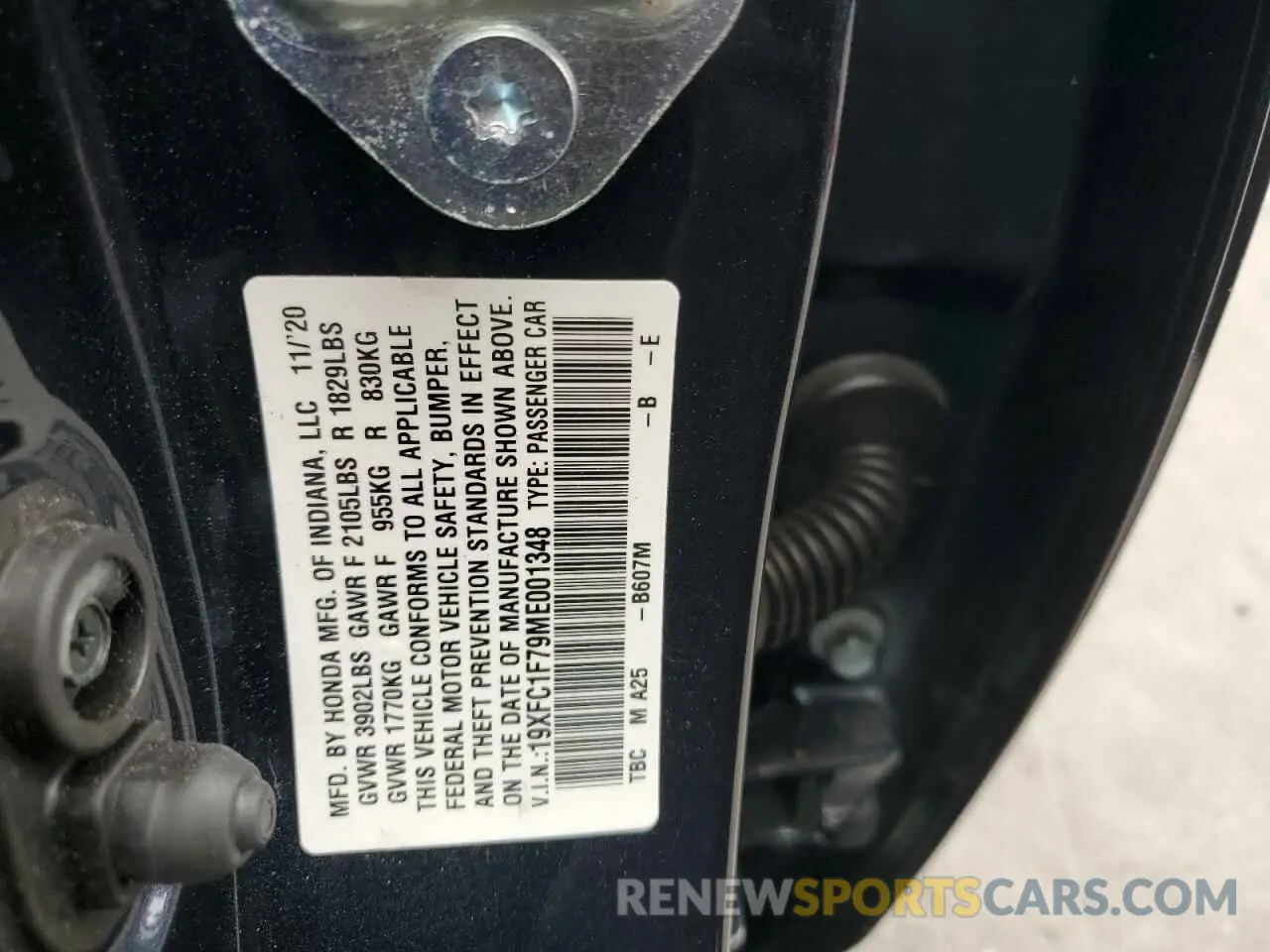 14 Photograph of a damaged car 19XFC1F79ME001348 HONDA CIVIC 2021