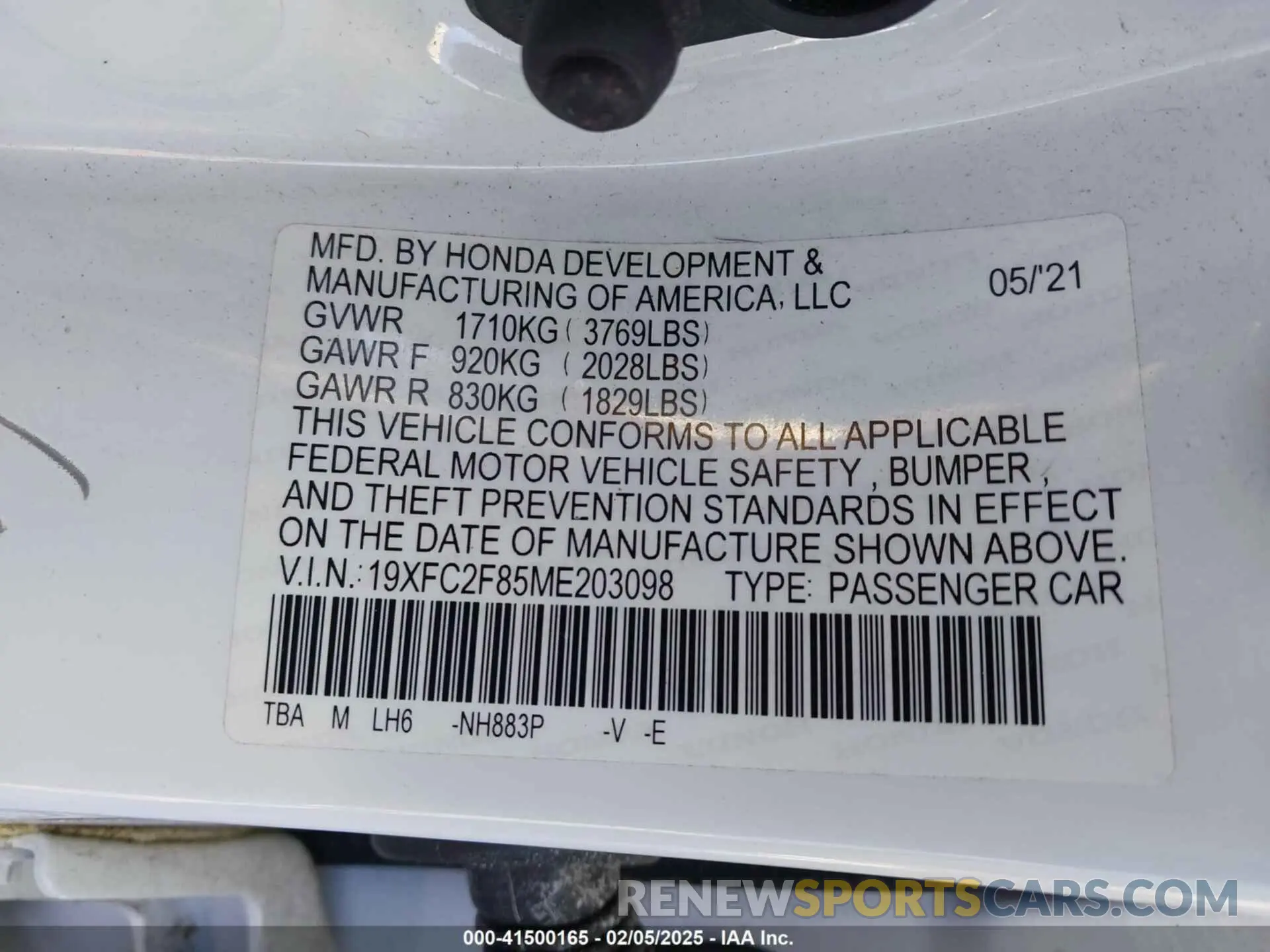 9 Photograph of a damaged car 19XFC2F85ME203098 HONDA CIVIC 2021