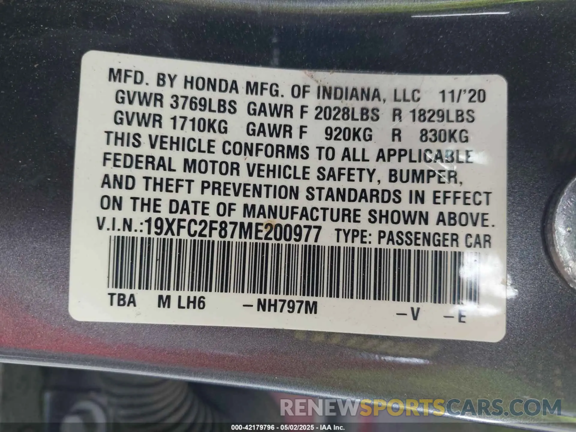 9 Photograph of a damaged car 19XFC2F87ME200977 HONDA CIVIC 2021