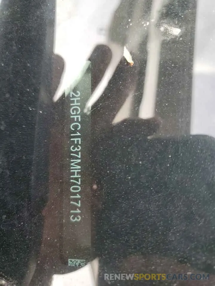 13 Photograph of a damaged car 2HGFC1F37MH701713 HONDA CIVIC 2021