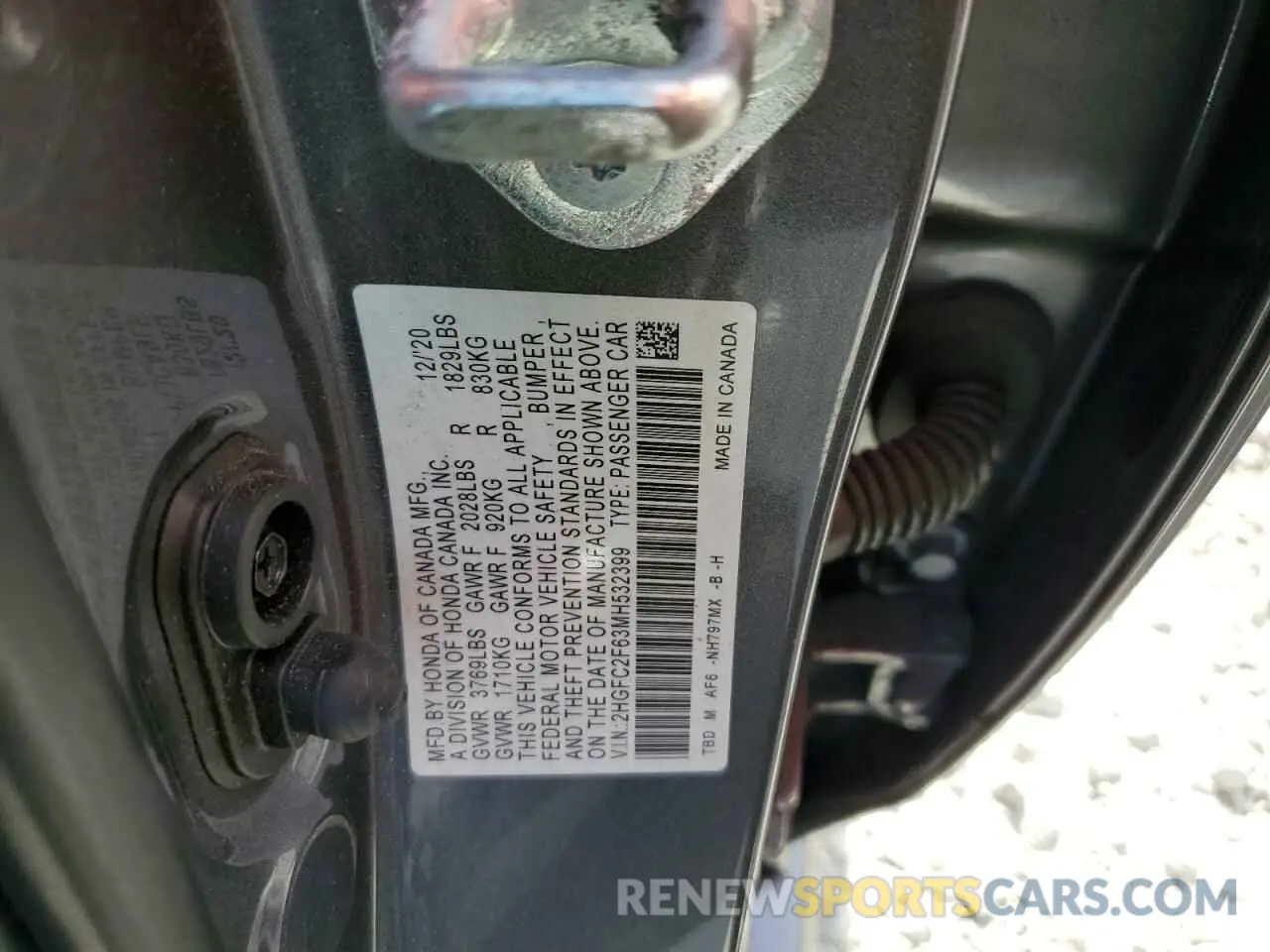 13 Фотография поврежденного автомобиля 2HGFC2F63MH532399 HONDA CIVIC 2021