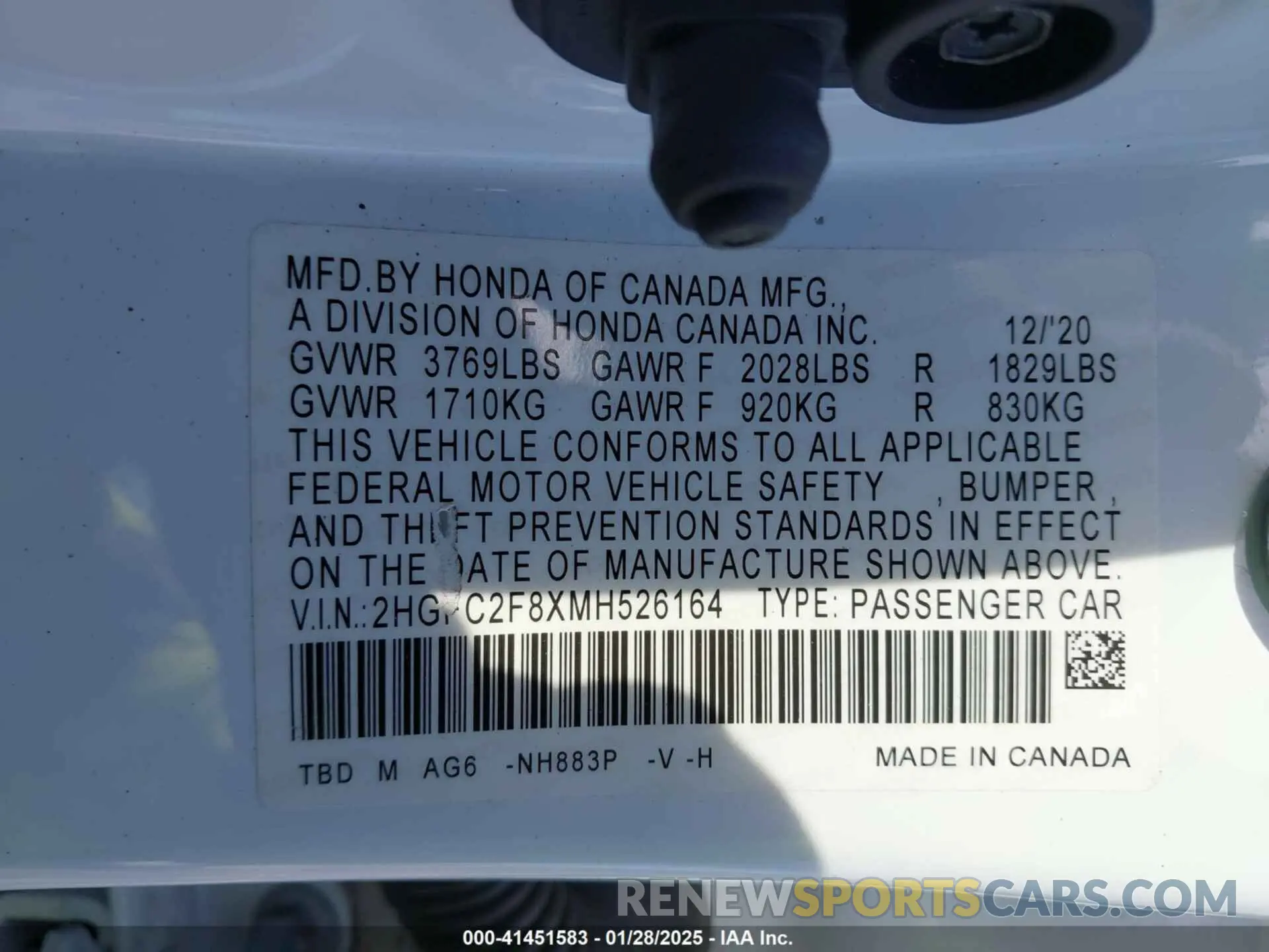9 Фотография поврежденного автомобиля 2HGFC2F8XMH526164 HONDA CIVIC 2021